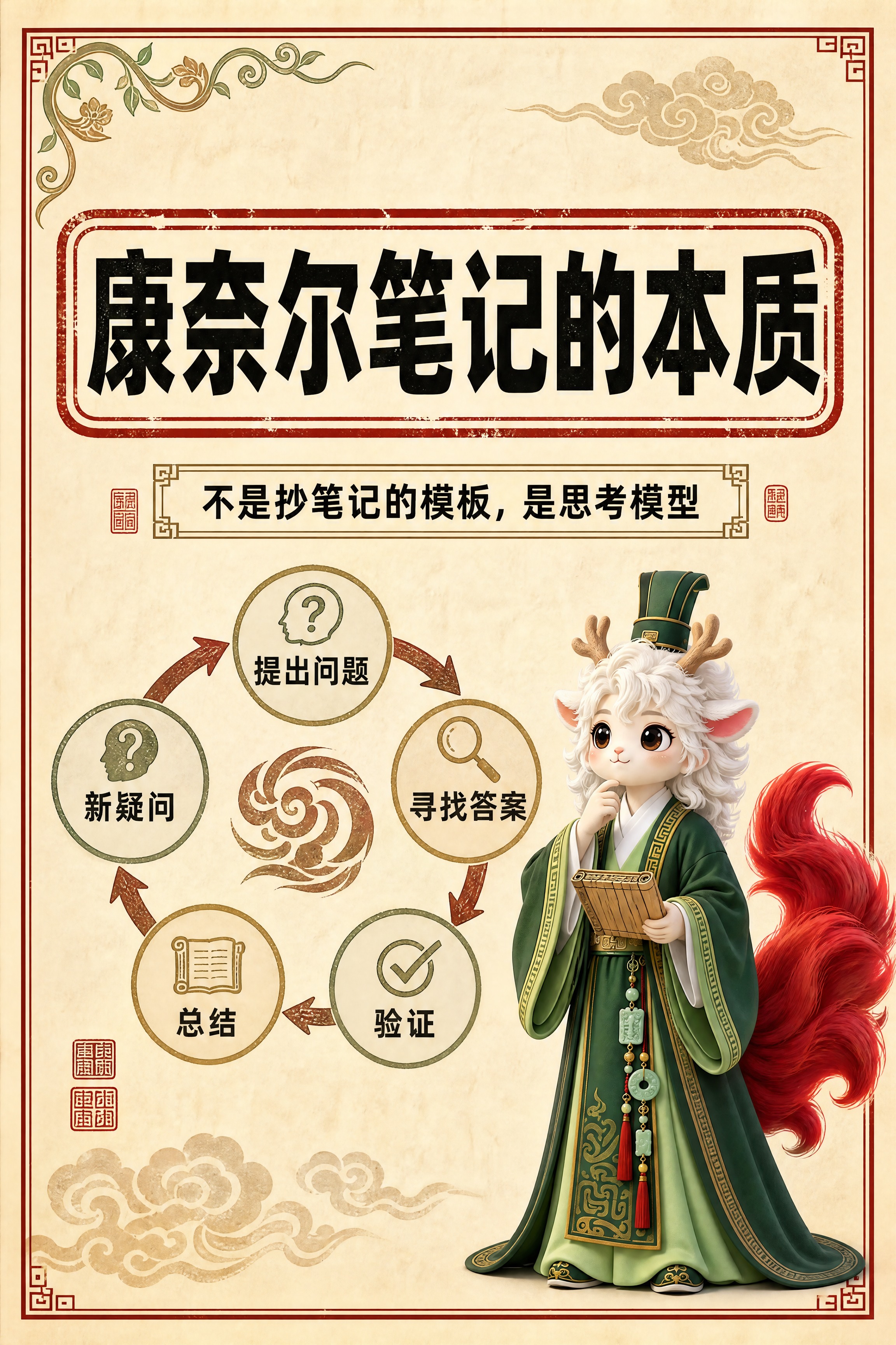 小红书笔记大字封面，配图大字，国风山海经风格，米黄色宣纸纹理背… - 图片创意预览