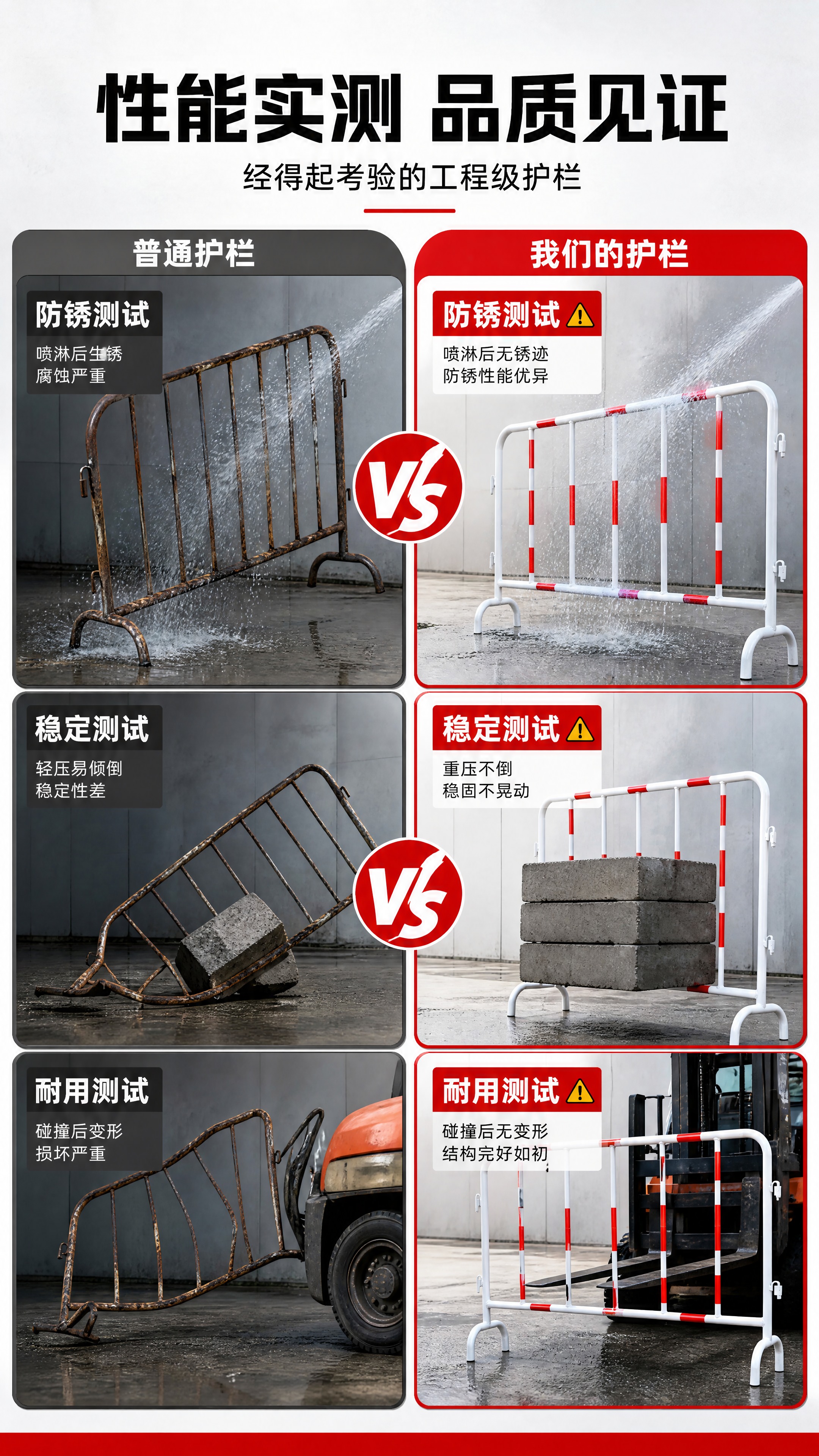 [商品] 使用【图1】红白铁马护栏；保留产品结构、颜色和比例；… - 图片创意预览