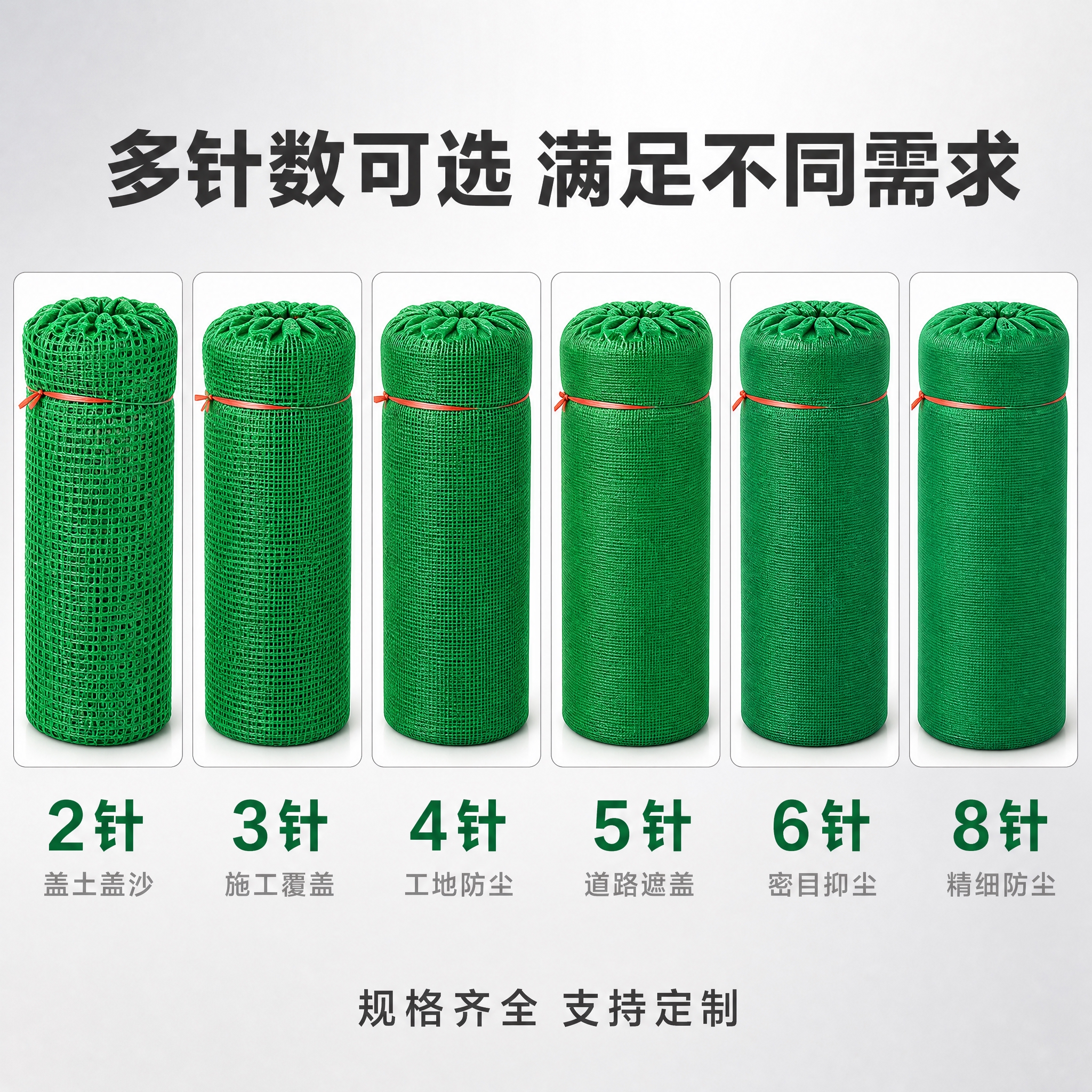 [主图-2] 针数规格展示图，核心任务是清晰呈现2针到8针多种… - 图片创意预览
