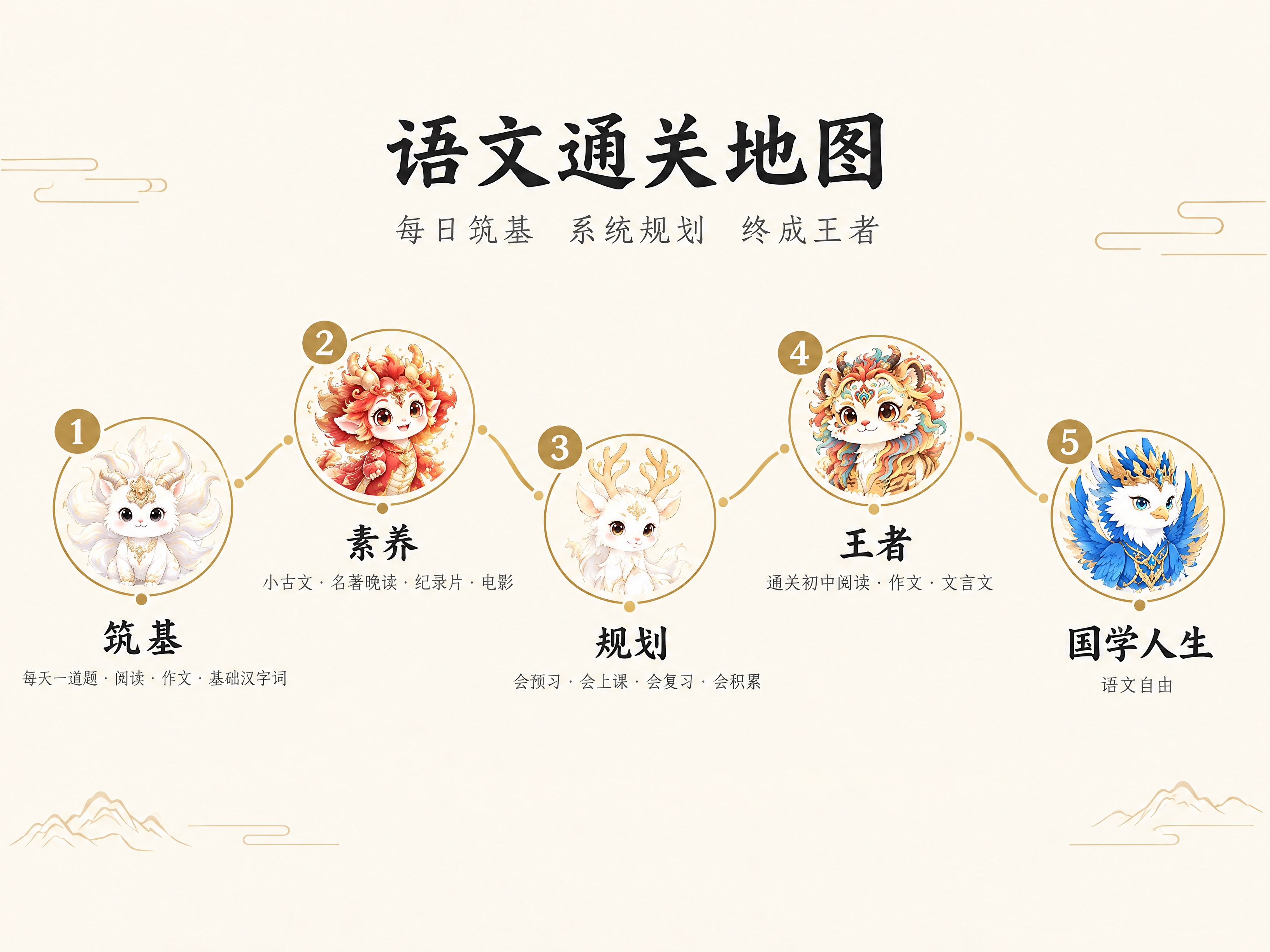 参考图的极简风格，浅米白底色，金色圆形节点和蜿蜒路径，简洁干净… - 图片创意预览