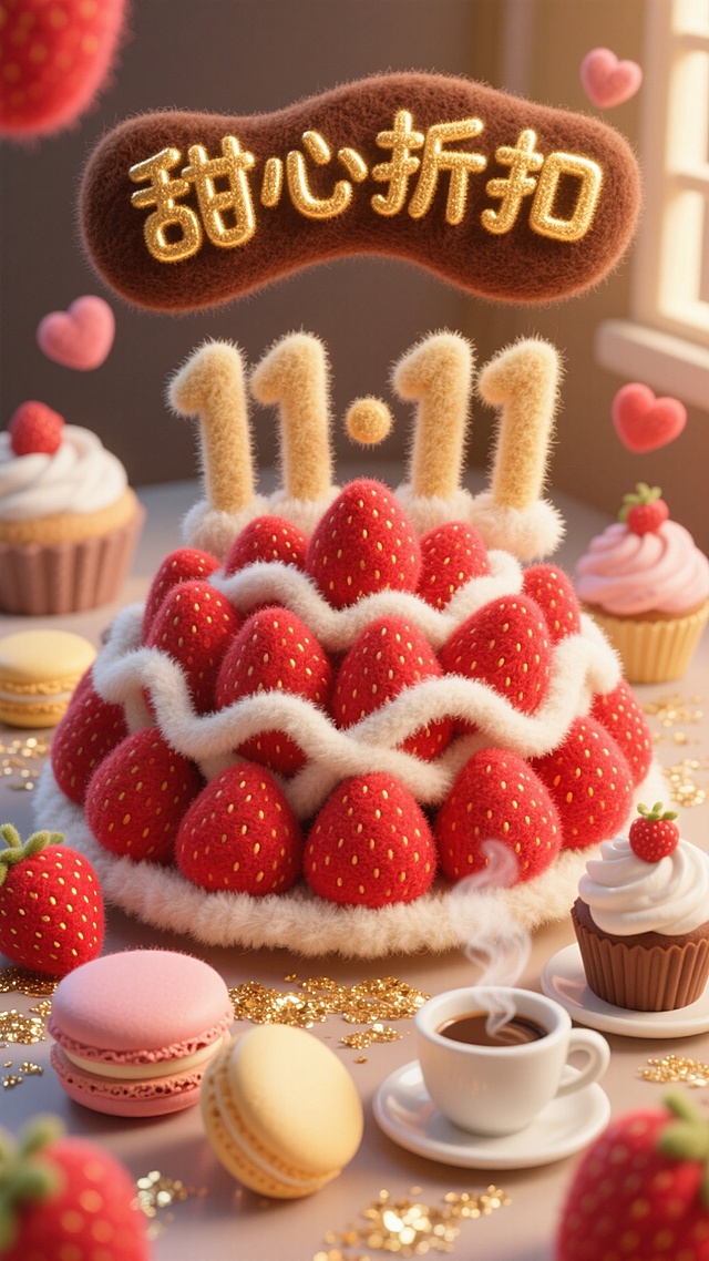 毛渣美食草莓甜心折扣