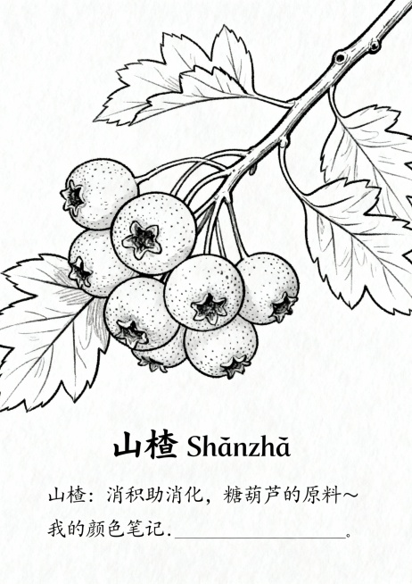 以下是针对 **36种常见中草药填色画** 的更新版设计指示语，适用于“成果长廊”展区或“互动体验区”作为学生填色与学习素材，延续 **清晰手绘线稿风格 + 趣味知识标注** 的设计方向。

---预览效果
