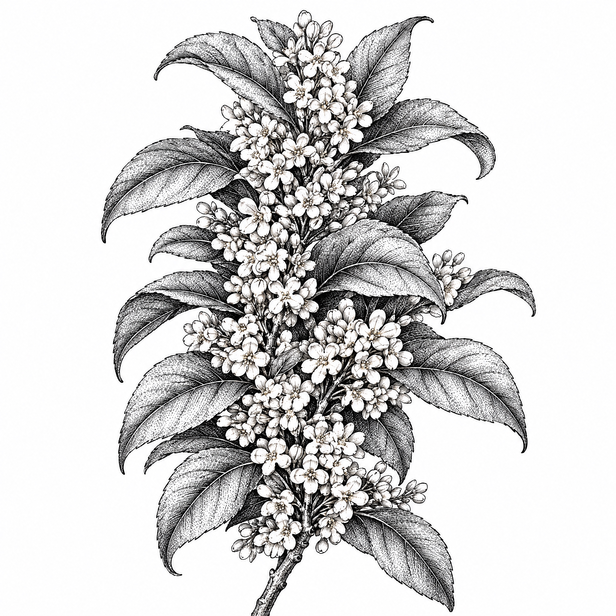 参考图中包装上的黑白铜版画/古典植物雕版线描风格，重新绘制一幅… - 图片创意预览