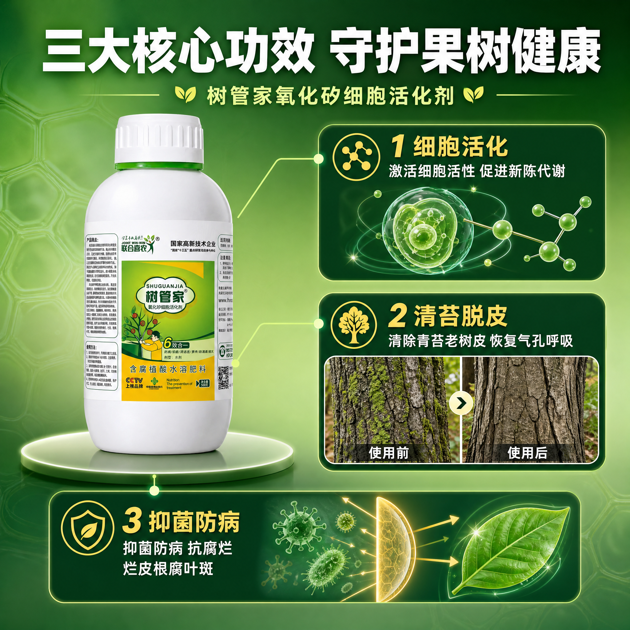 [主图-2] 树管家氧化矽细胞活化剂 核心功效卖点图 突出抑菌… - 图片创意预览