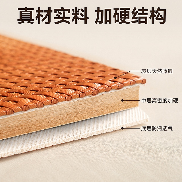 「图片1」，生成一套主图（10张），商品名称是定制沙发藤板垫，卖点是夏日清凉坐垫，加硬护腰护脊，适合小孩或者老年人，表面光滑好清晰打理，适配拼多多平台，主图比例为1:1「图片1」「图片1」「图片1」