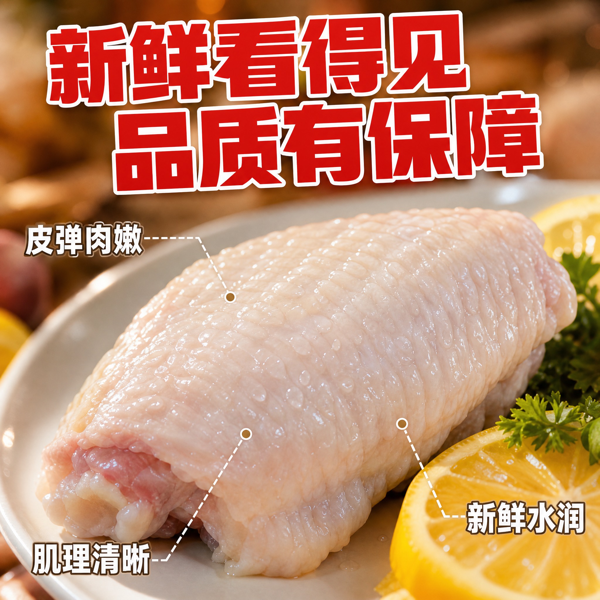 [主图-3] 细节特写 肉质与新鲜度展示。 [统一基调] 拼多… - 图片创意预览