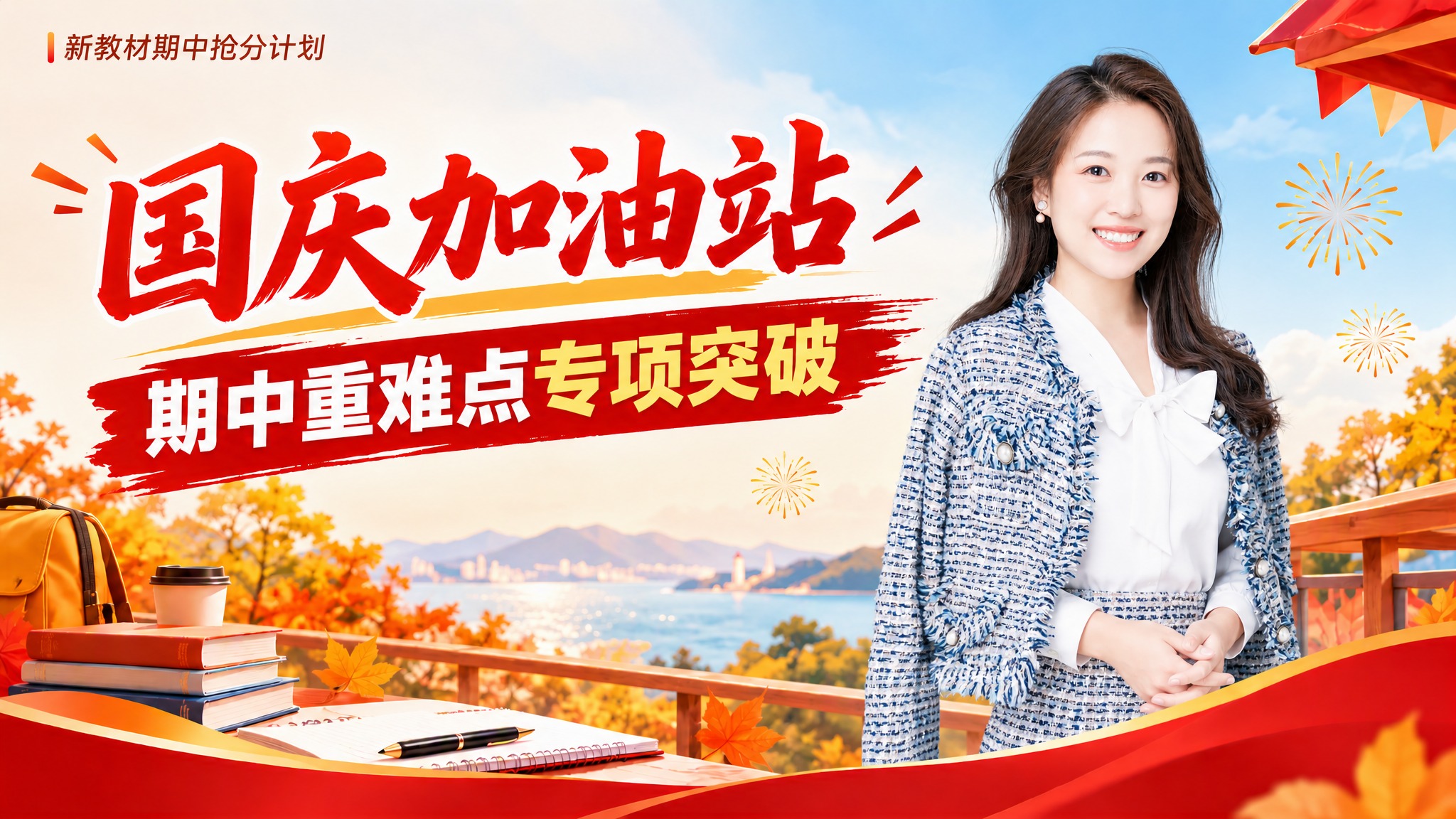基于图1的海报版式和背景场景，将右侧的男性人物替换为图2中的女… - 图片创意预览