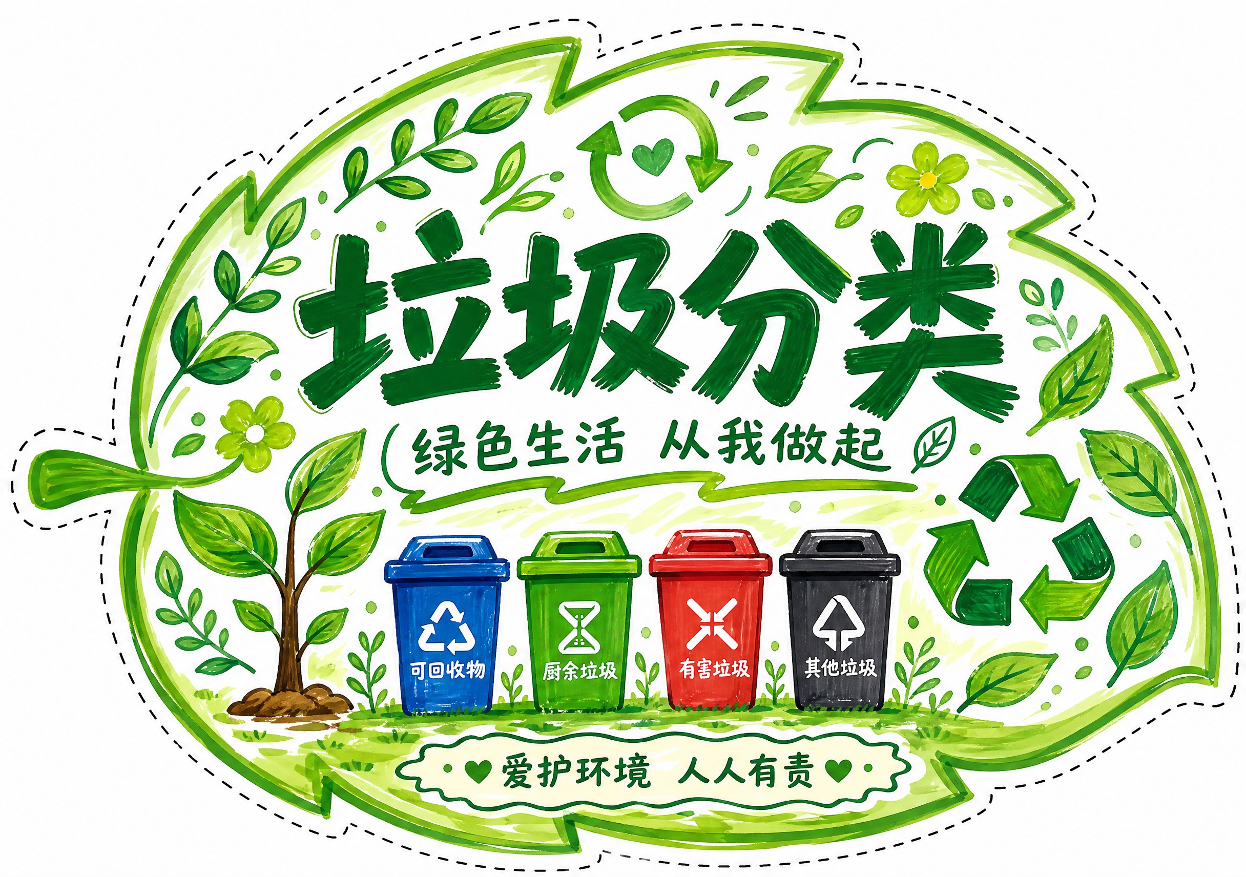 环保主题异形创意卡片设计，横版A4尺寸（297×210mm），… - 图片创意预览