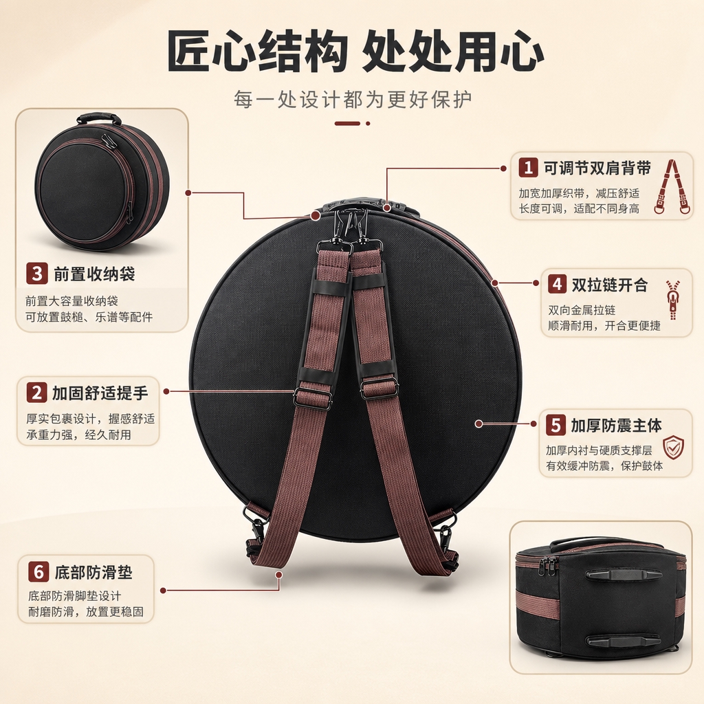[商品] 使用【图2】黑色牛津布军鼓包多角度图；保留圆形鼓包轮… - 图片创意预览