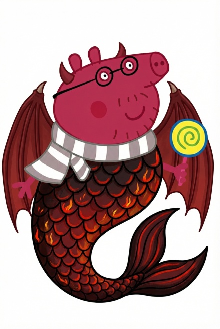 不改变原图的大小，帮我改成恶魔形态，有一双恶魔翅膀预览效果