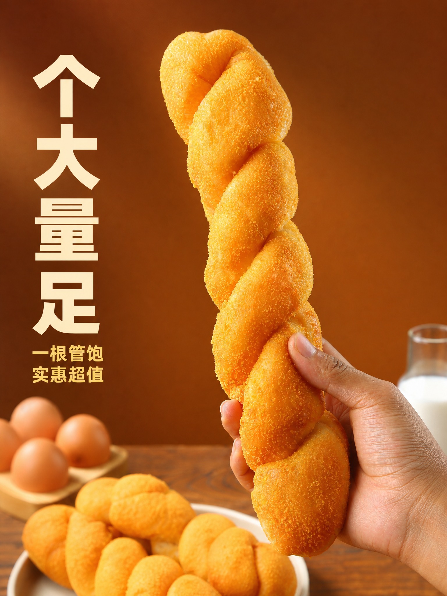 [主图-4] 手工大麻花 手持展示 个大量足。 [统一基调]… - 图片创意预览