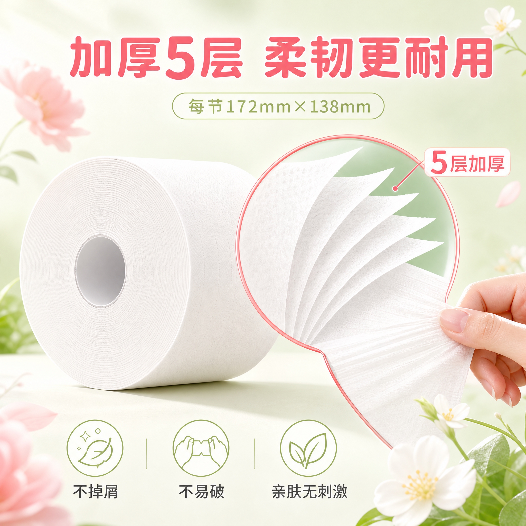 [主图-2] 核心亮点 加厚5层柔韧亲肤效果证明 [统一基调]… - 图片创意预览