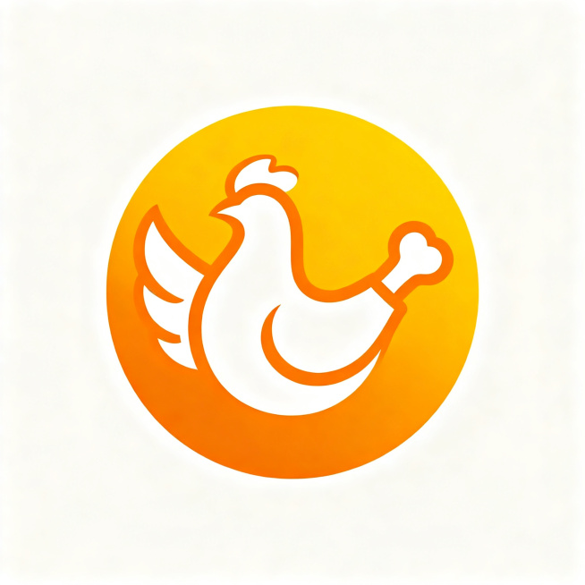 设计一家鸡肉店的logo，风格简约大气，醒目易识别，融合鸡肉元素，适合餐饮品牌使用预览效果