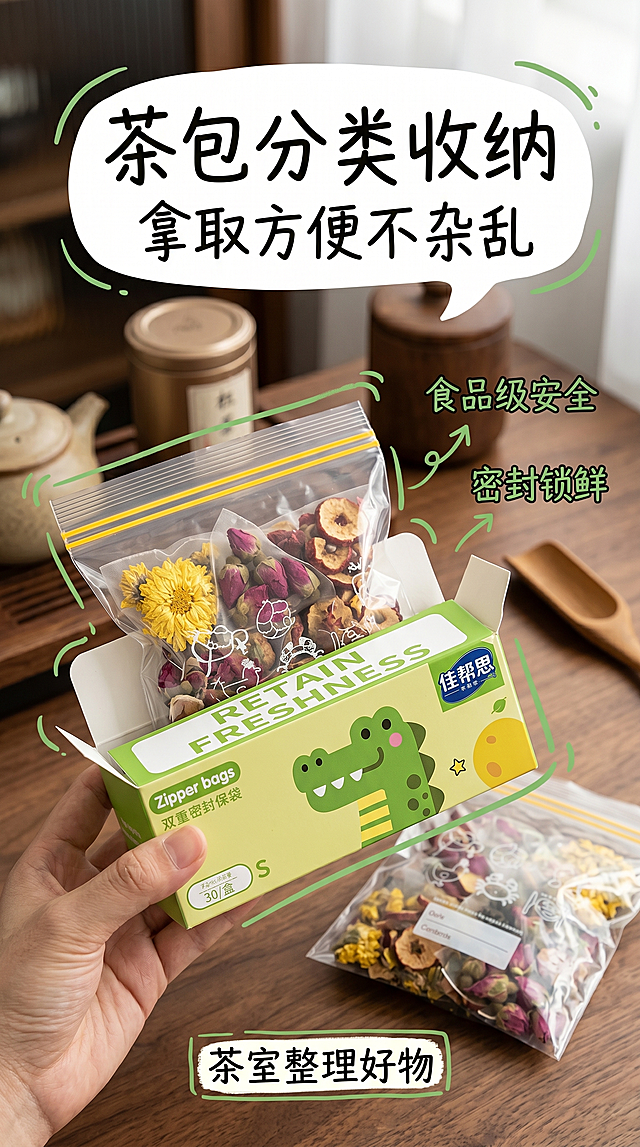 「图片1」属于产品图片，参考 
                                          「图片1」                                          这种图片，编写产品卖点，制作5张适合小红书的封面图片，产品不变还要更换背景和文案，背景为适合用密封袋的场景，尺寸9:16