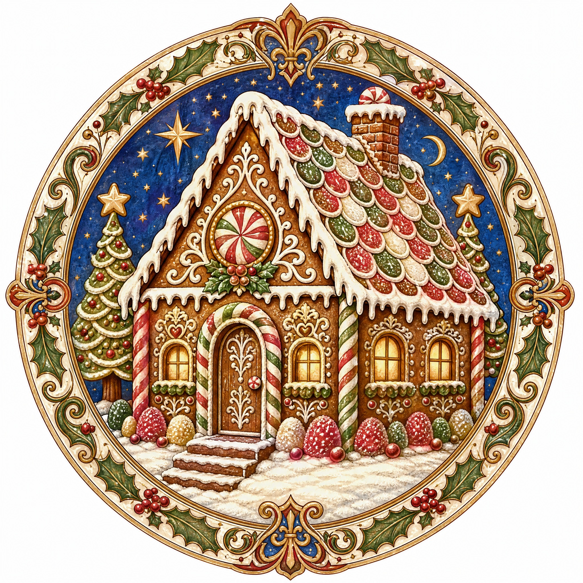 Christmas sticker, medieval ill… - 图片创意预览