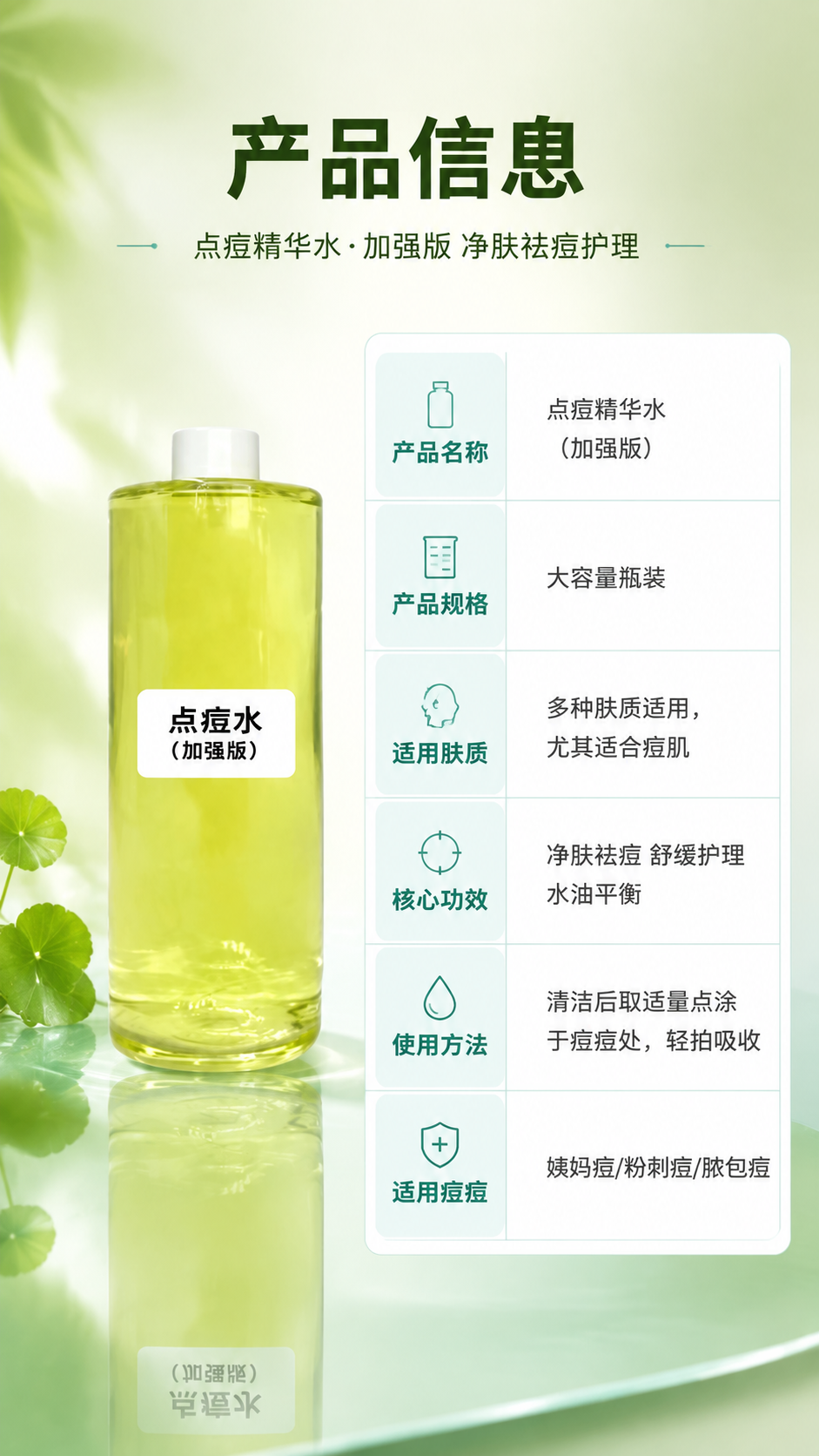 [商品] 使用【图1】点痘精华水（加强版）；保留透明圆柱瓶身、… - 图片创意预览