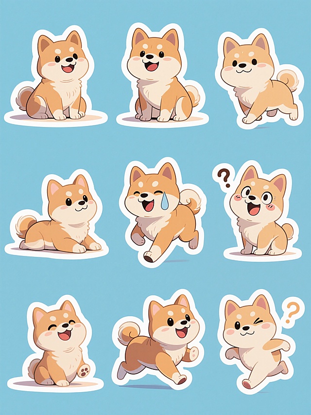 插画，红色的樱桃卡通小女孩，6个，粉色背景