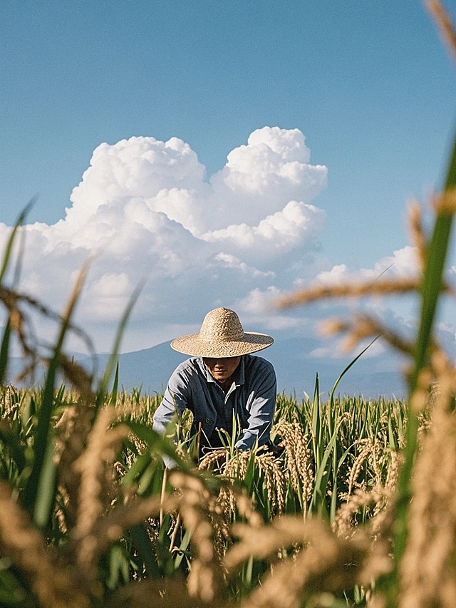蓝天白云，农民