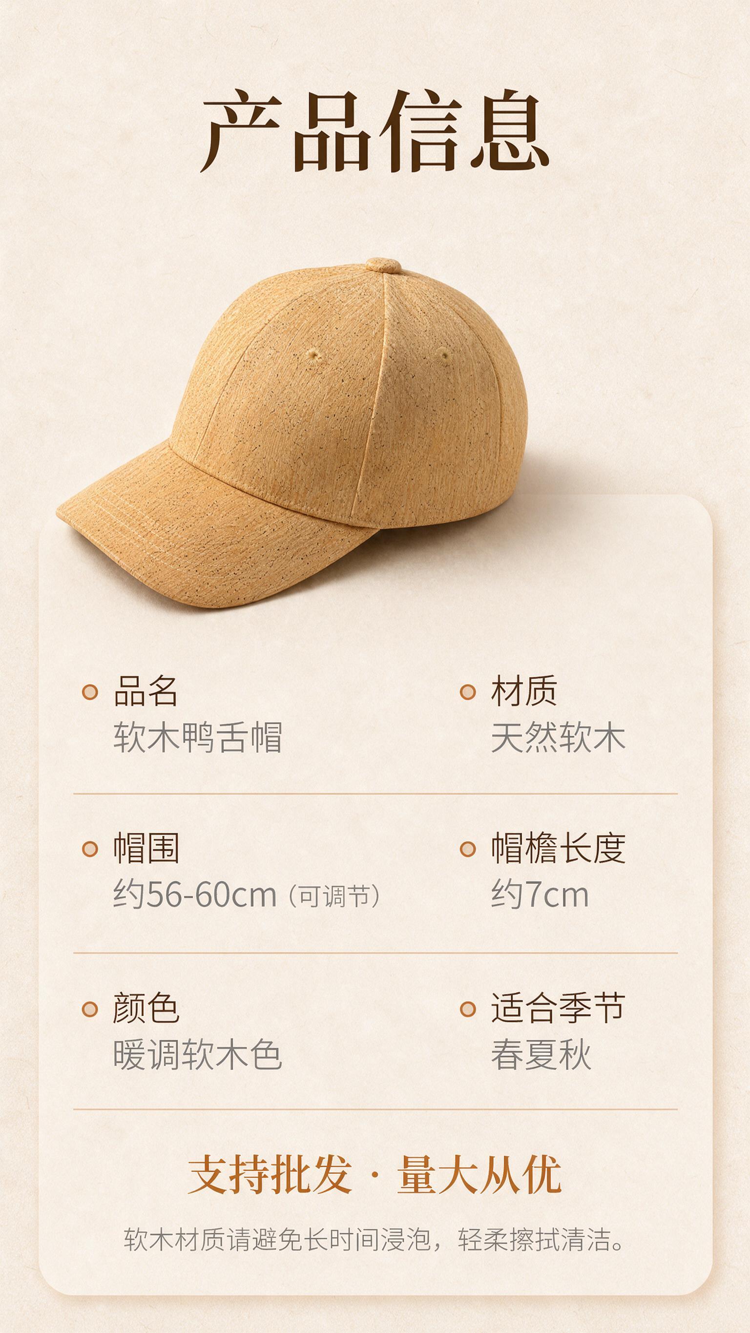 [商品] 使用【图2】暖调软木色鸭舌帽正面图；商品处理：保留软… - 图片创意预览
