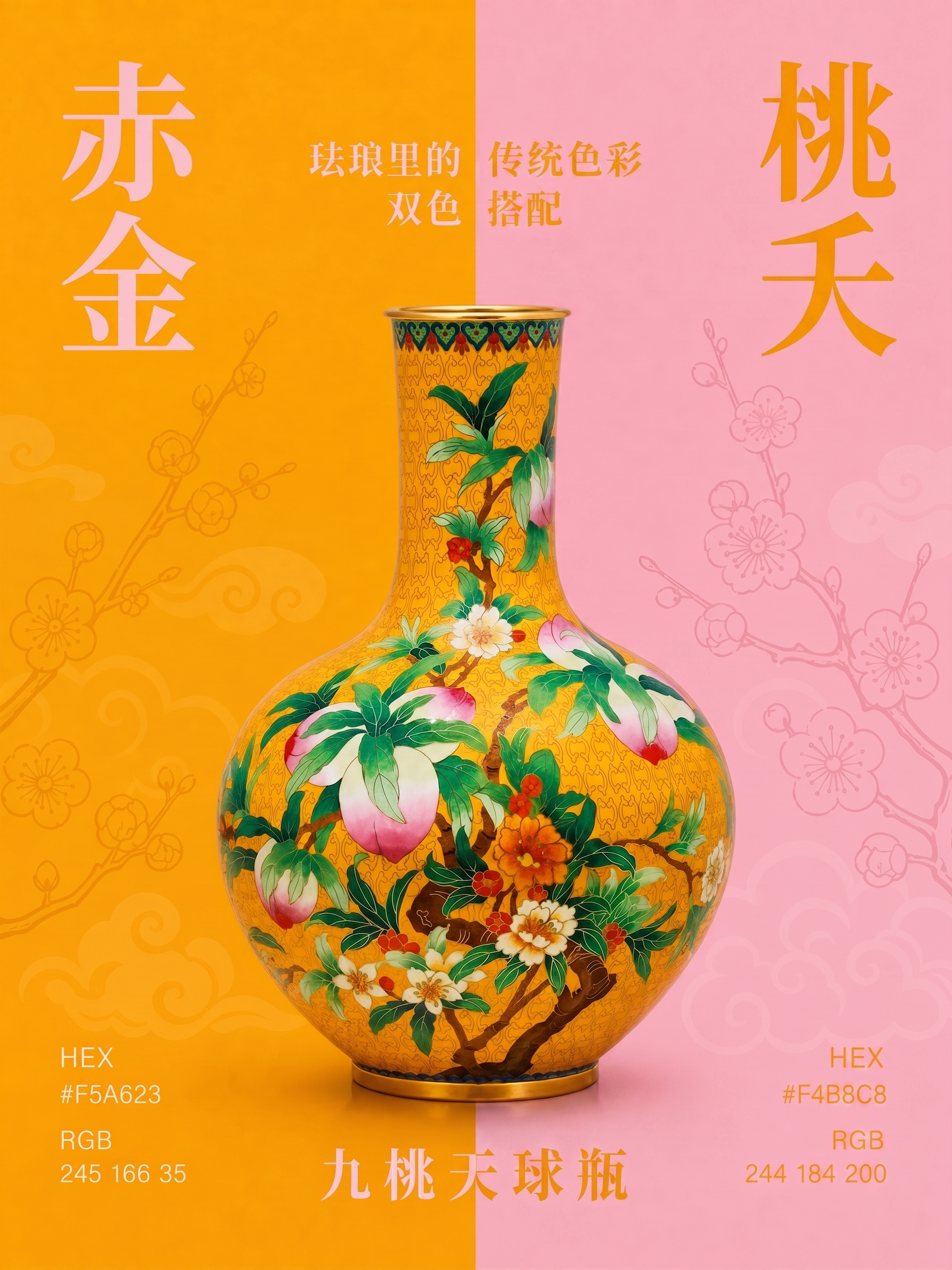 “珐琅里的”“双色”和“传统色彩”“搭配”不应该全是白色字体，… - 图片创意预览