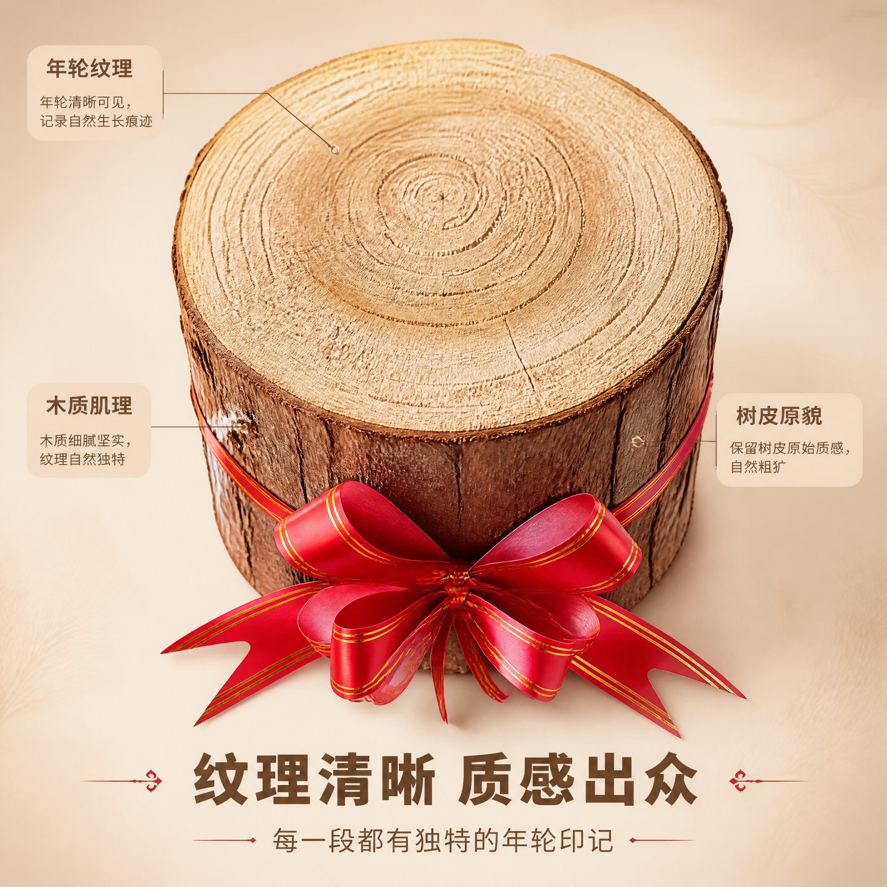 [商品] 使用【图3】杉墩木段顶部切面特写；保留年轮纹理、木质… - 图片创意预览