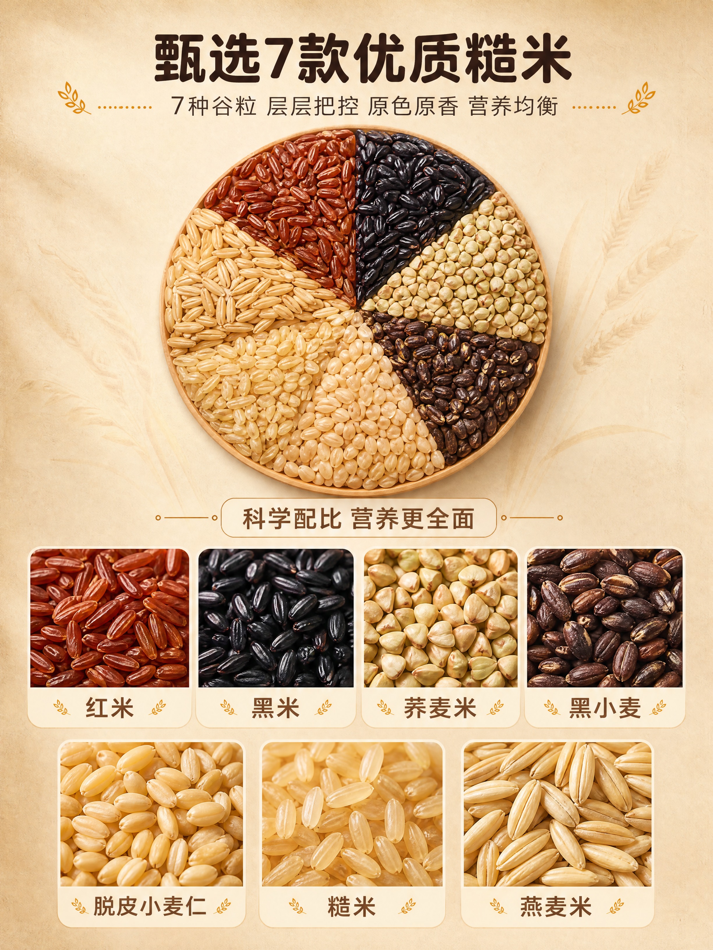 [商品] 使用【图1】五色糙米详情页的整体视觉风格作为参考；商… - 图片创意预览