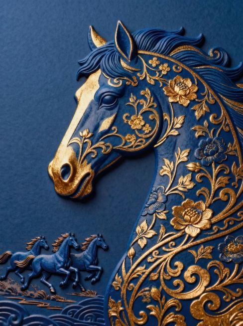 红色部分改成蓝色，金色部分不变，超高清8K预览效果