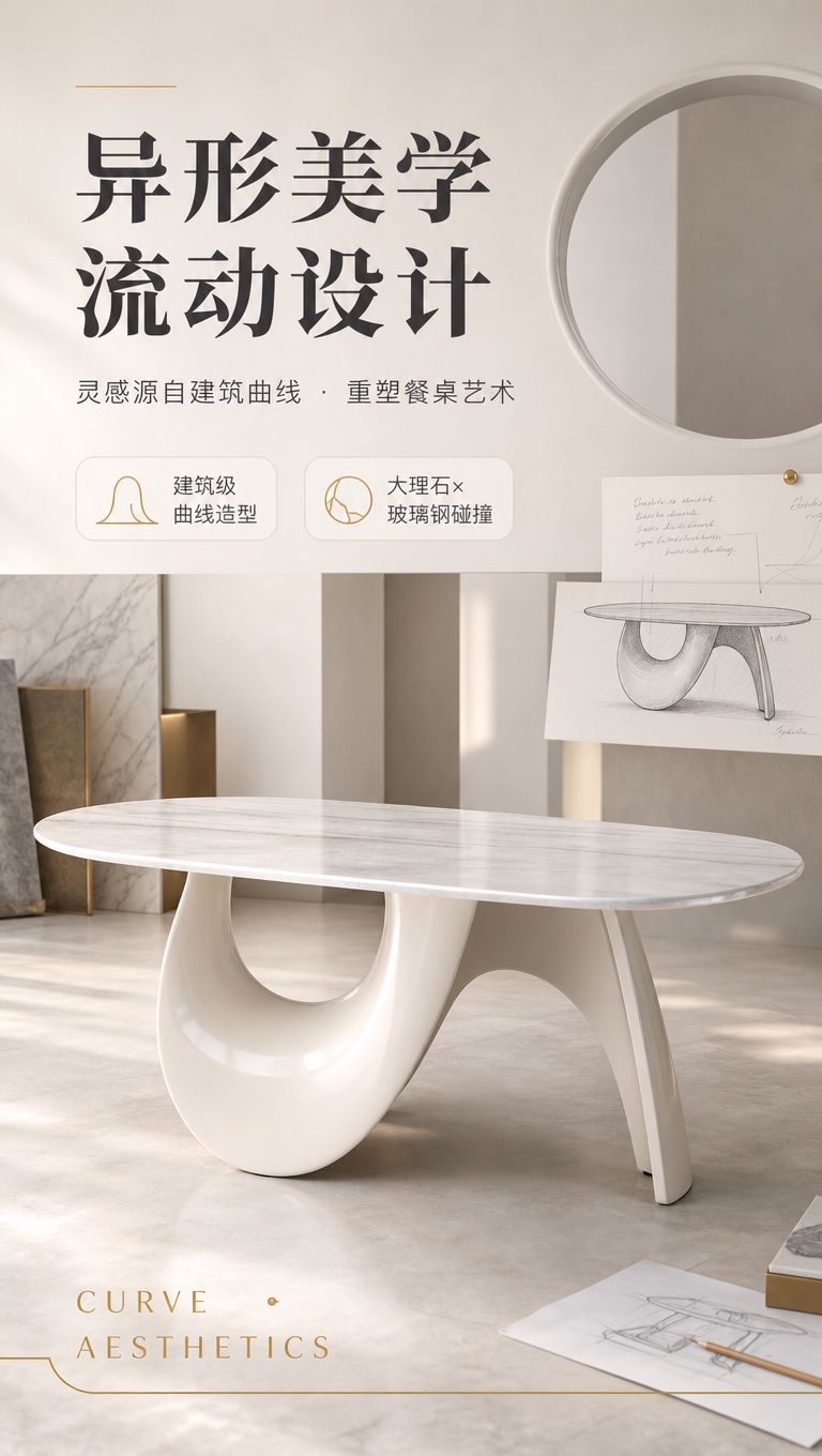 [商品] 使用【图1】DT-6612大理石餐桌；保留椭圆形台面… - 图片创意预览