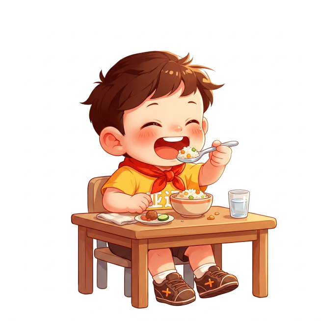 动作变成小朋友自己吃饭预览效果