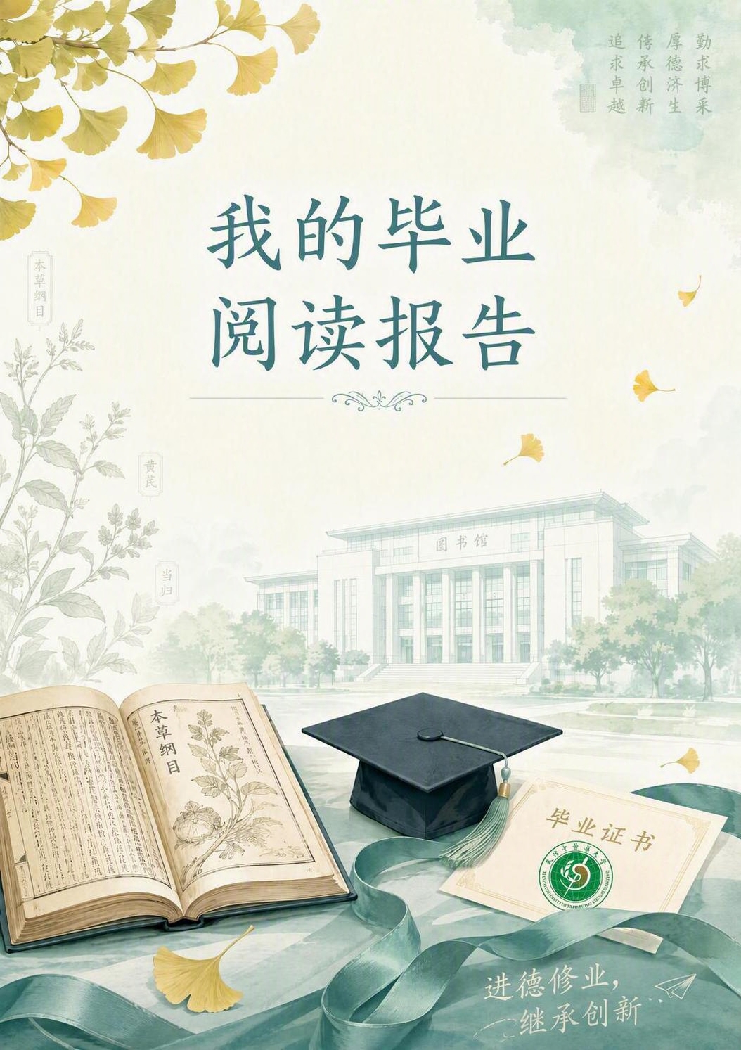 基于这张封面图进行修改：1. 将封面上的主标题文字改为"我的毕… - 图片创意预览