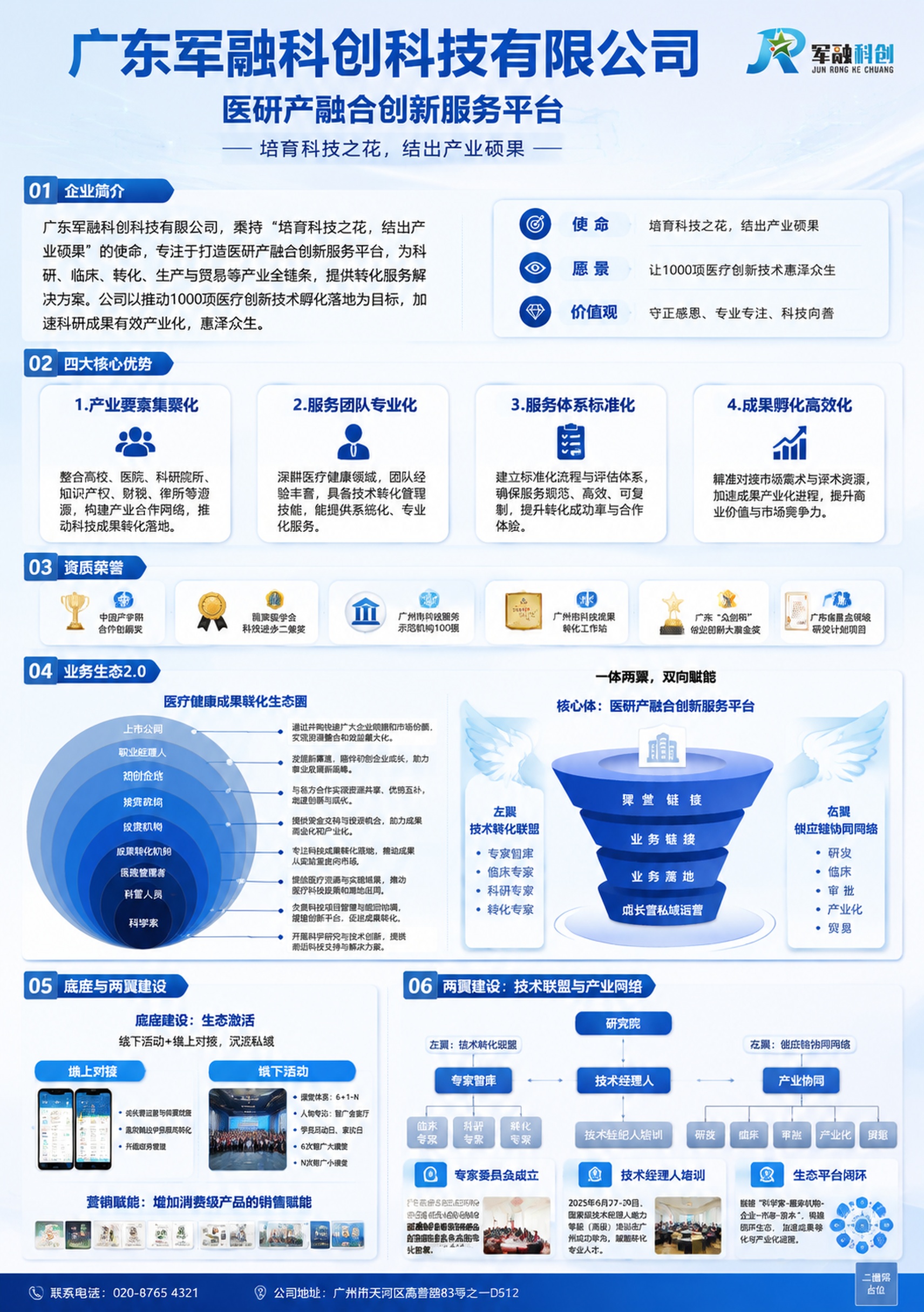 A4竖版企业宣传单页设计，广东军融科创科技有限公司，科技商务风… - 图片创意预览