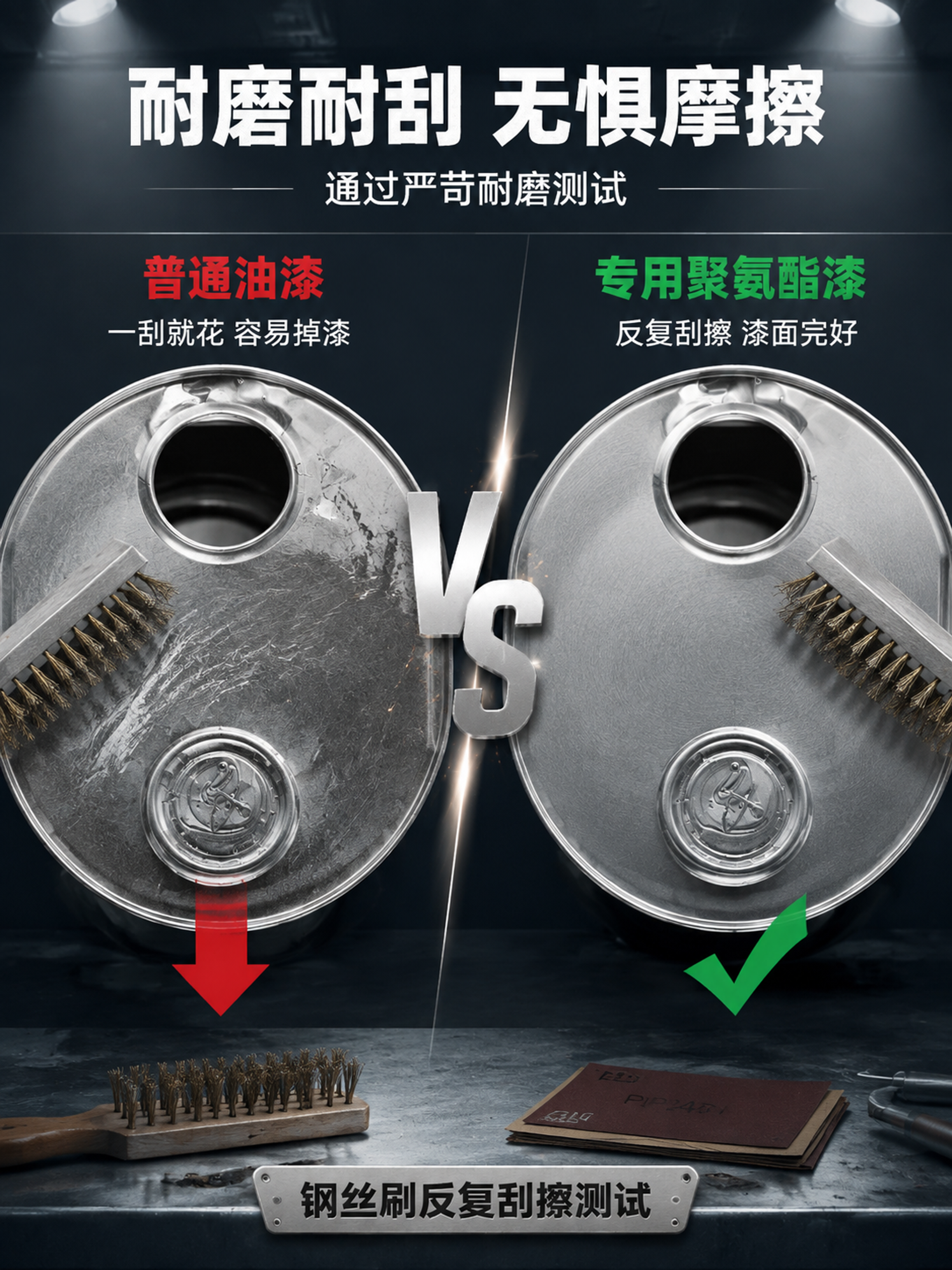 [第3张] 详情页卖点拆解1-耐磨耐刮性能测试对比。本张使用【… - 图片创意预览