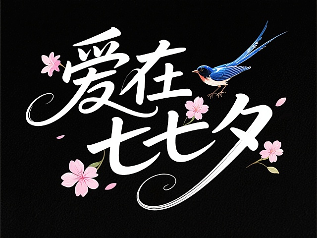 AI直出七夕创意字体设计