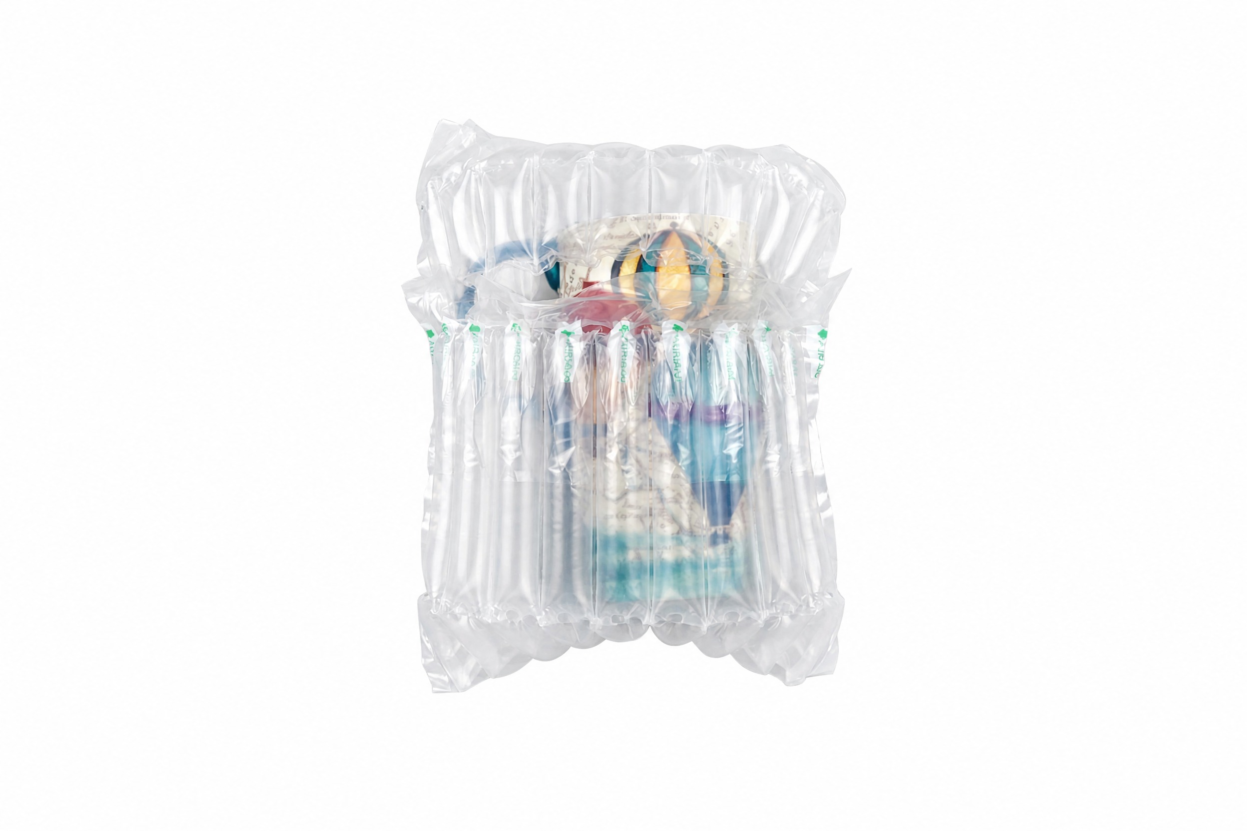 将图片背景替换为纯白色，保留商品主体和透明气柱袋的完整形态与质… - 图片创意预览