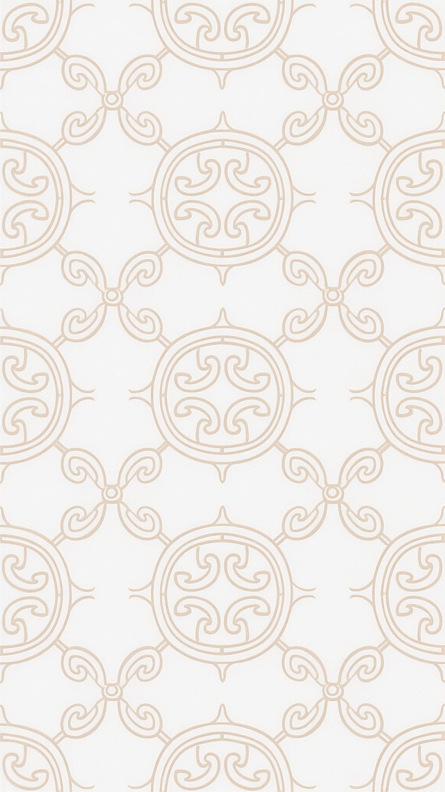 中式传统风格纹样，以米色线条在纯白色背景上构成的连续底纹图案，采用经典回纹与几何如意纹组合设计，线条纤细流畅、均匀工整，纹样排列紧密有序形成无缝循环，整体呈现雅致古朴的东方美学韵味，保持传统吉祥寓意的同时展现简洁对称的装饰美感。