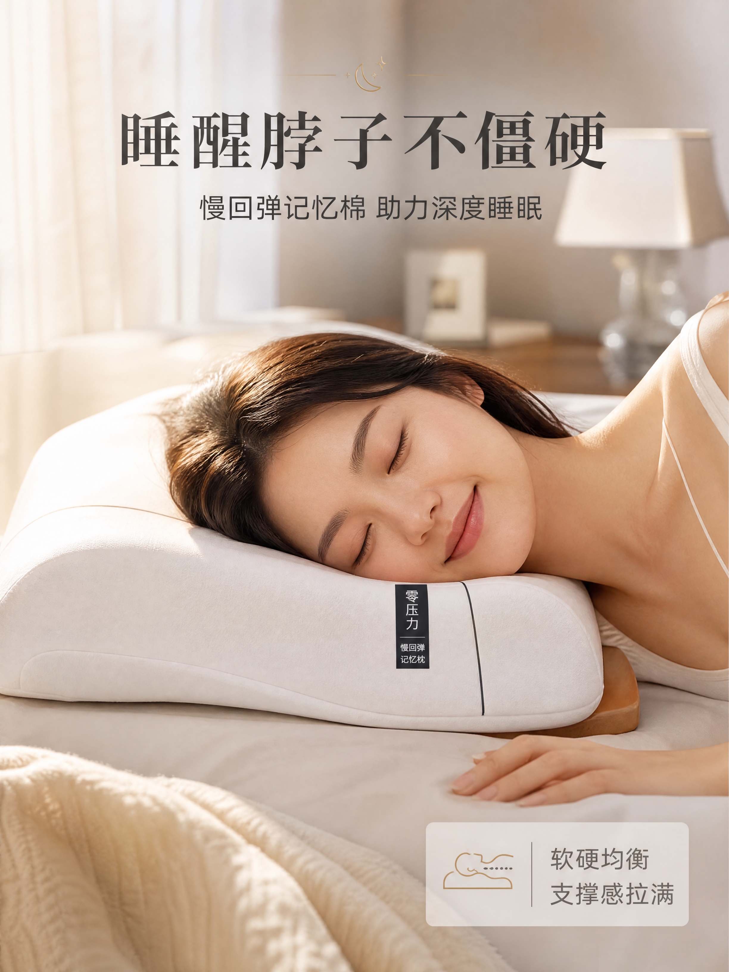 [商品] 使用【图4】【图7】白色人体工学记忆枕；保留枕头造型… - 图片创意预览