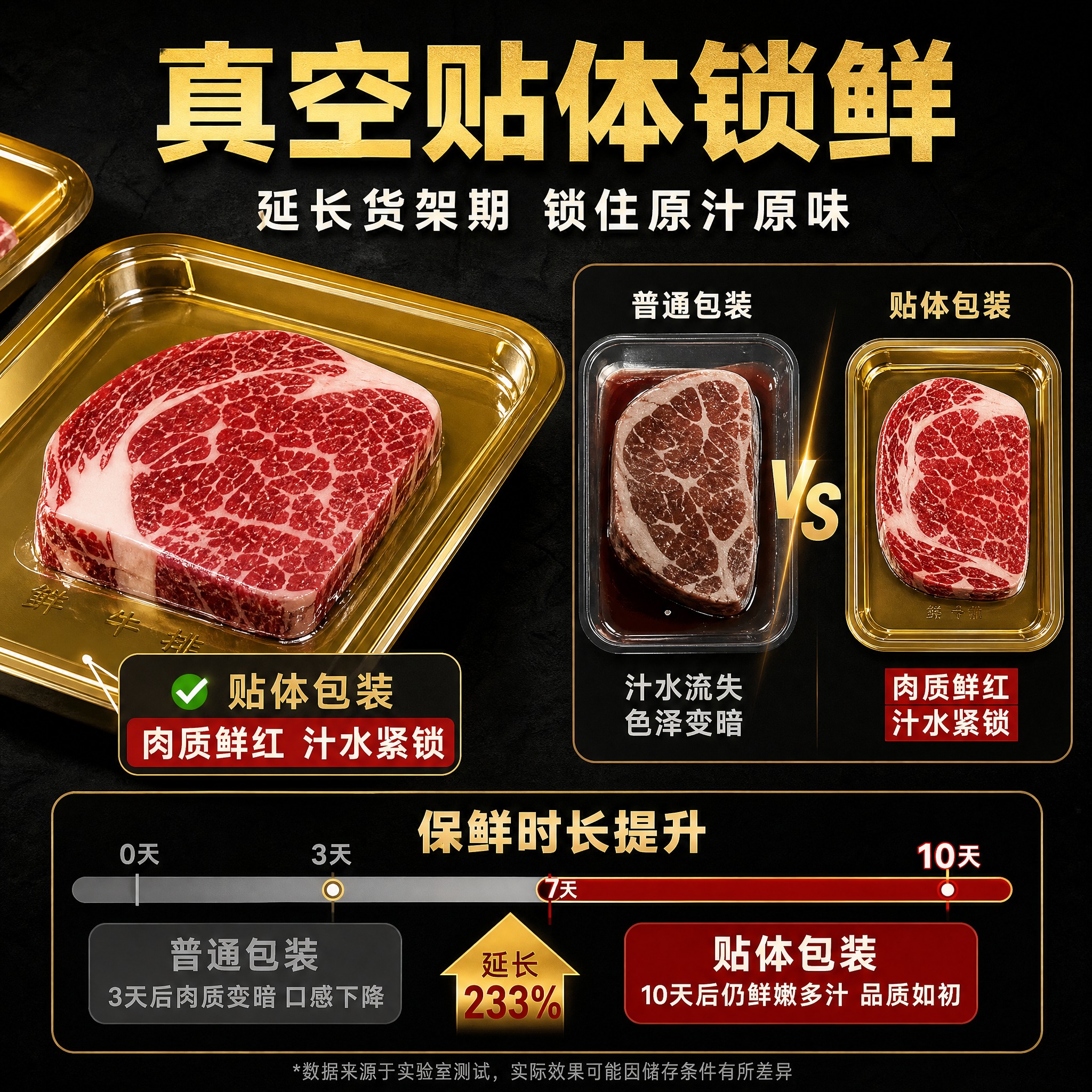 [主图-2] 金色贴体包装盒 锁鲜延长货架期 核心卖点图 [统… - 图片创意预览