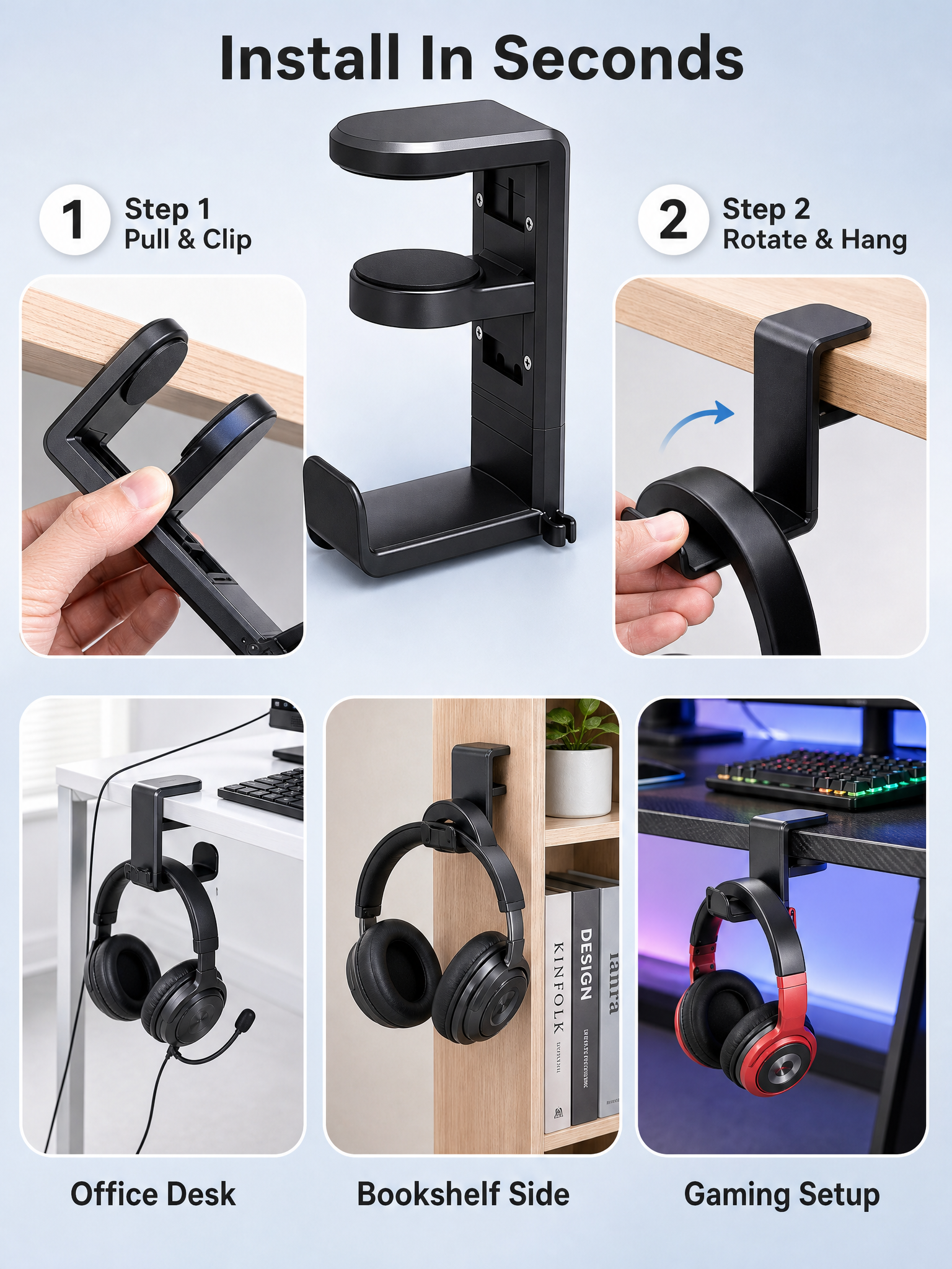 [主图-6] Gaming Headphone Hook Ha… - 图片创意预览