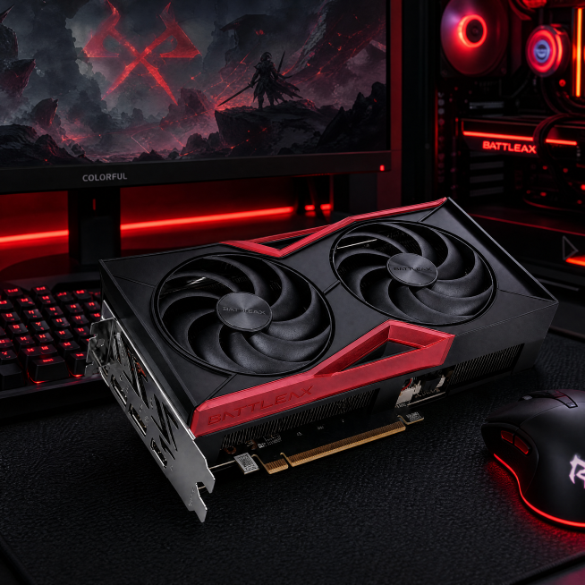 「图片1」「图片1」 七彩虹战斧5060ti 双风扇，帮我生成4张主图.2张场景图.2张营销图.1张细节图预览效果
