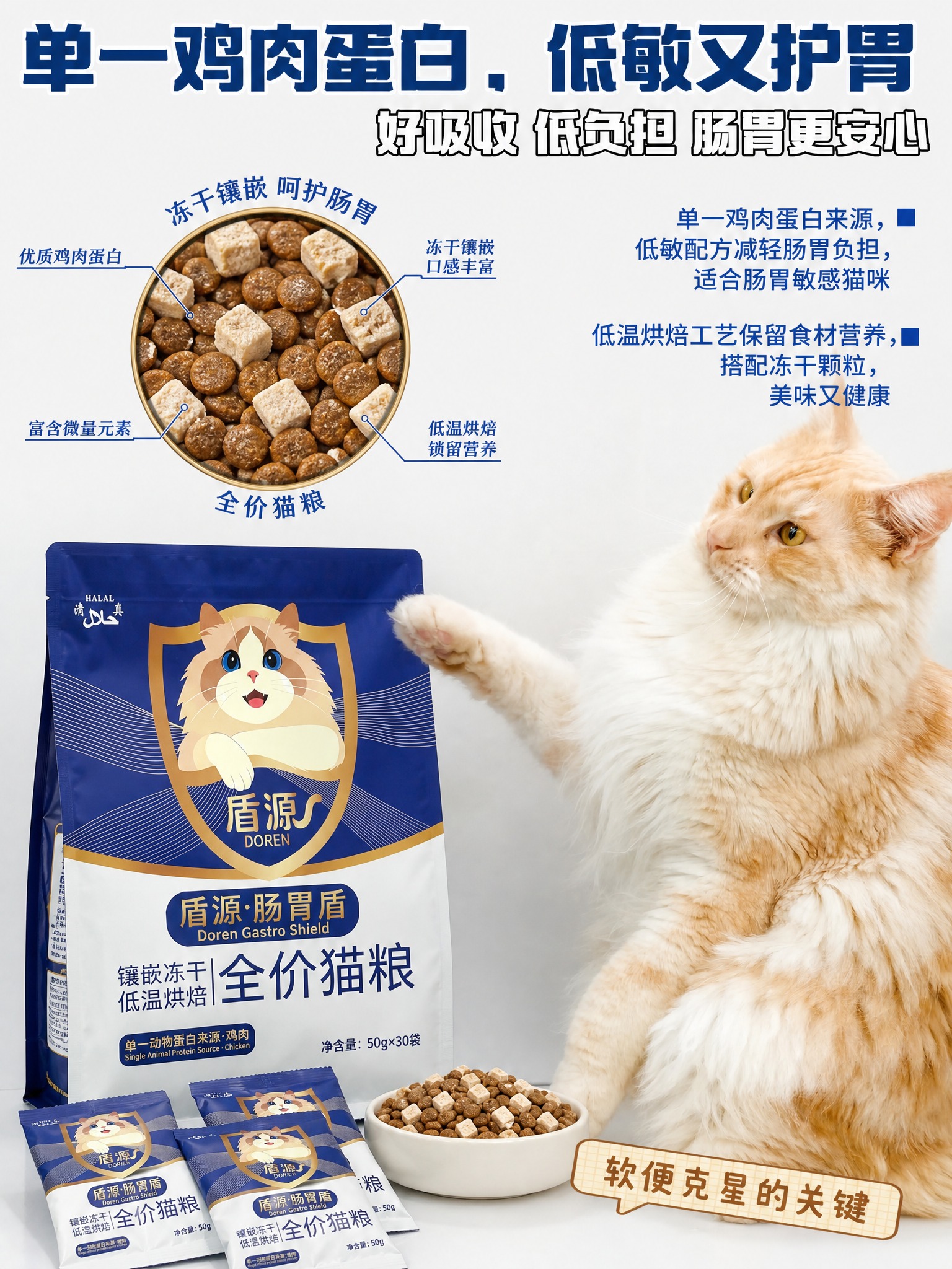 参考第一张图的版式骨架与构图结构，将画面中的佳乐滋猫粮产品全部… - 图片创意预览