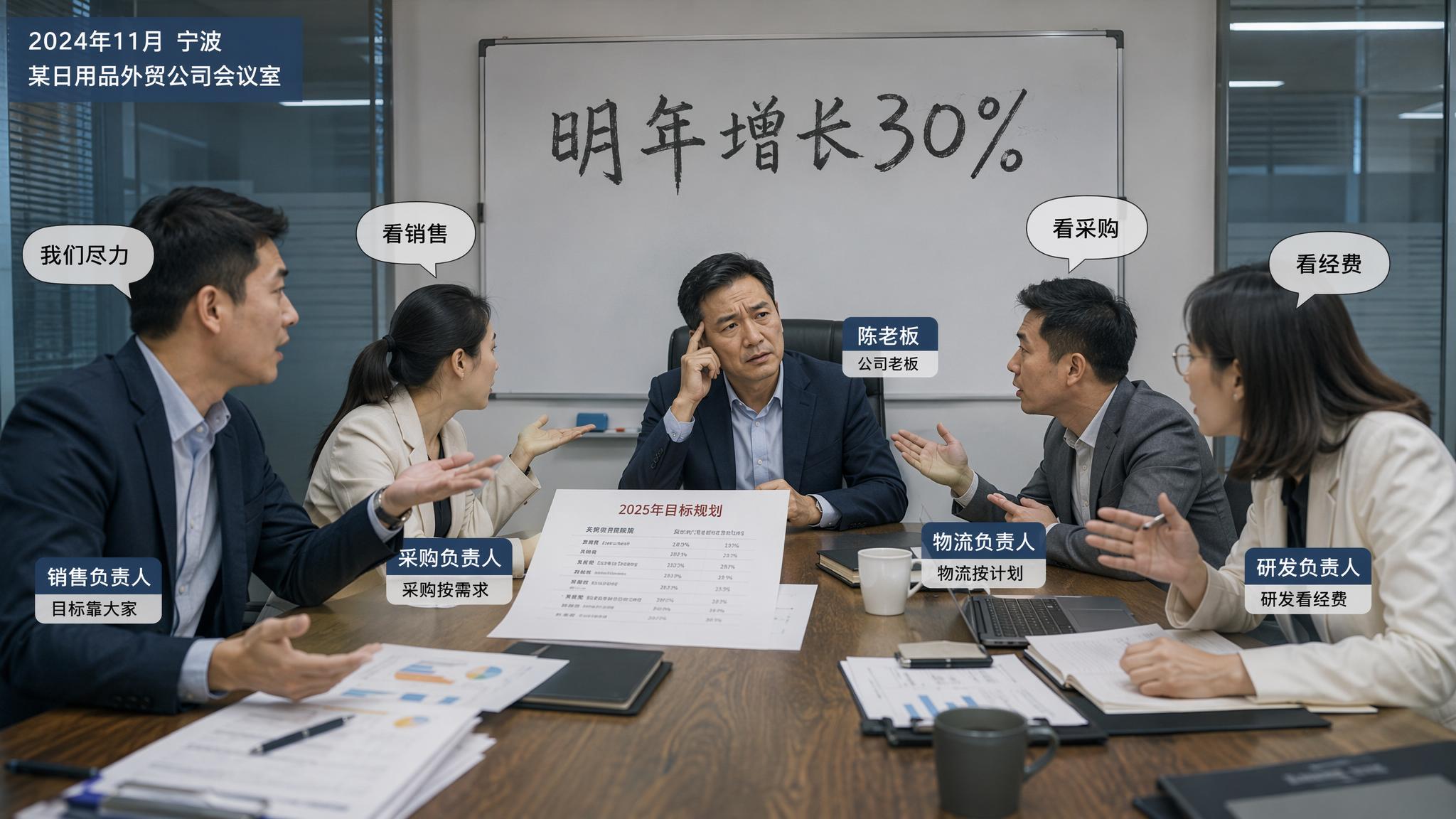 2024年11月，宁波一家日用品外贸公司的会议室场景。四十多岁… - 图片创意预览