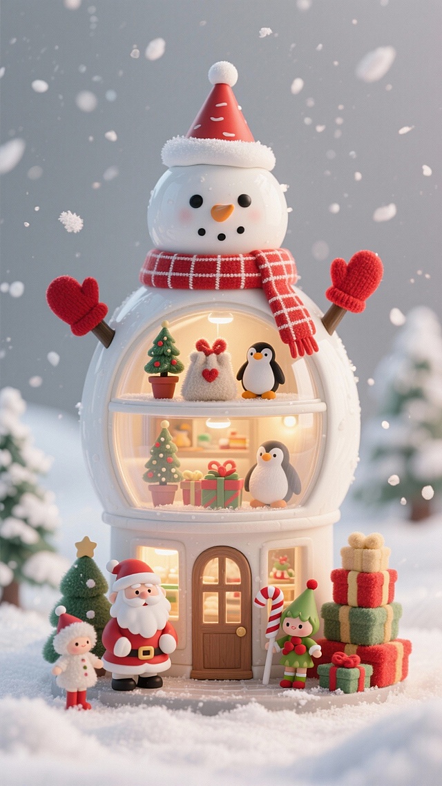 巨型雪人造型圣诞树