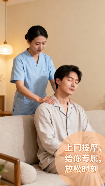 生成50张上门按摩的图片，图片加入一些文字预览效果