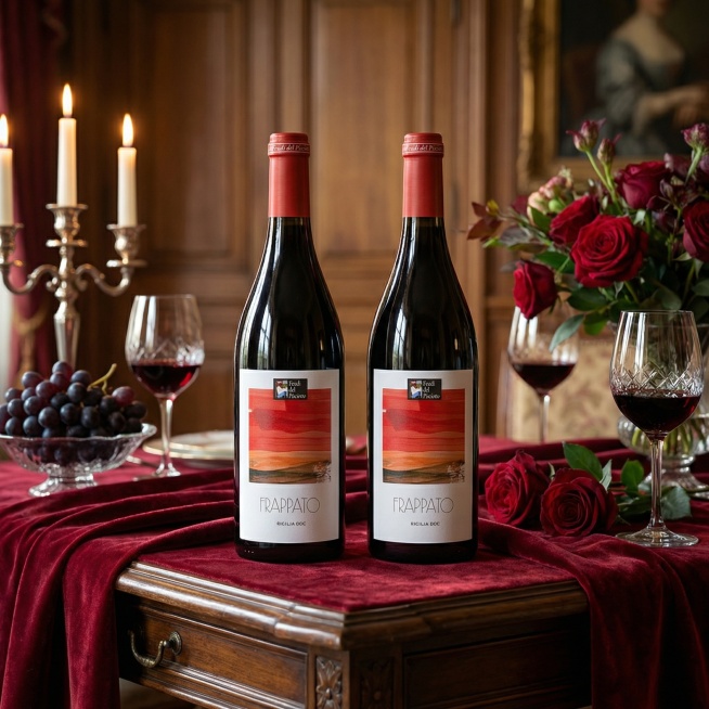 生成一个适合红葡萄酒的室内桌子场景，优雅精致高端，将产品自然放在桌子上的丝绒餐布上，不要改变产品细节,光影统一，产品完美融入环境，红酒瓶子上有周围环境的反射，电商风格,正面视角 ,不要改变位置和细节，预览效果