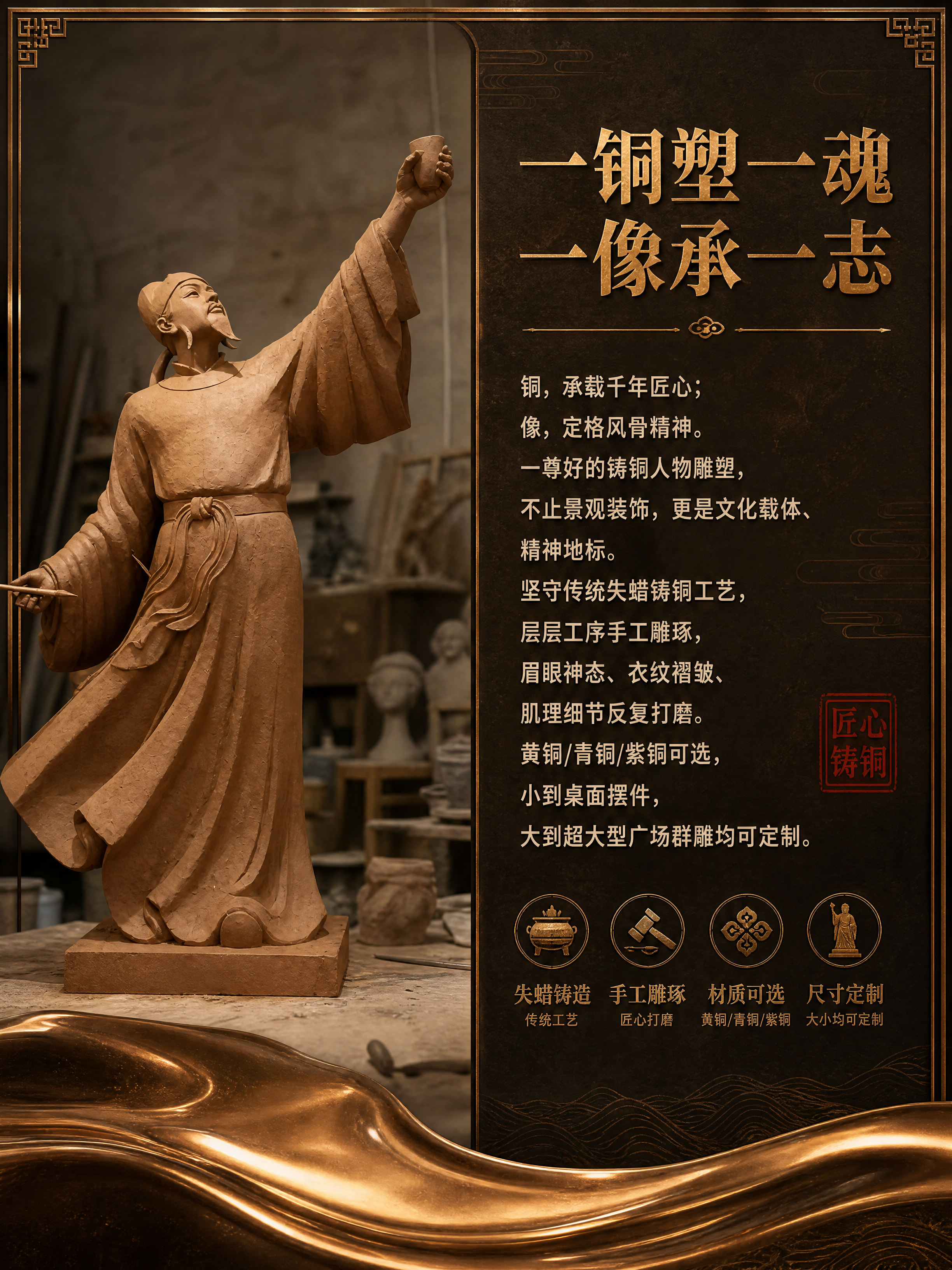 [商品] 使用【图1】李白泥塑稿雕塑；保留泥塑土褐色材质、人物… - 图片创意预览