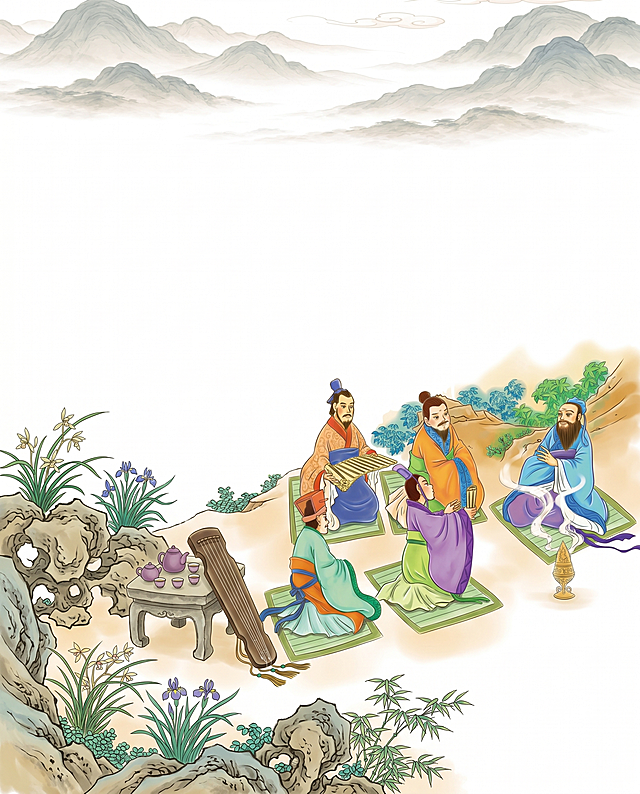 在图片左下角空白处补充绘画，延续原图的中国古风工笔画风格，和现有画面协调统一，保持整体构图和人物不变