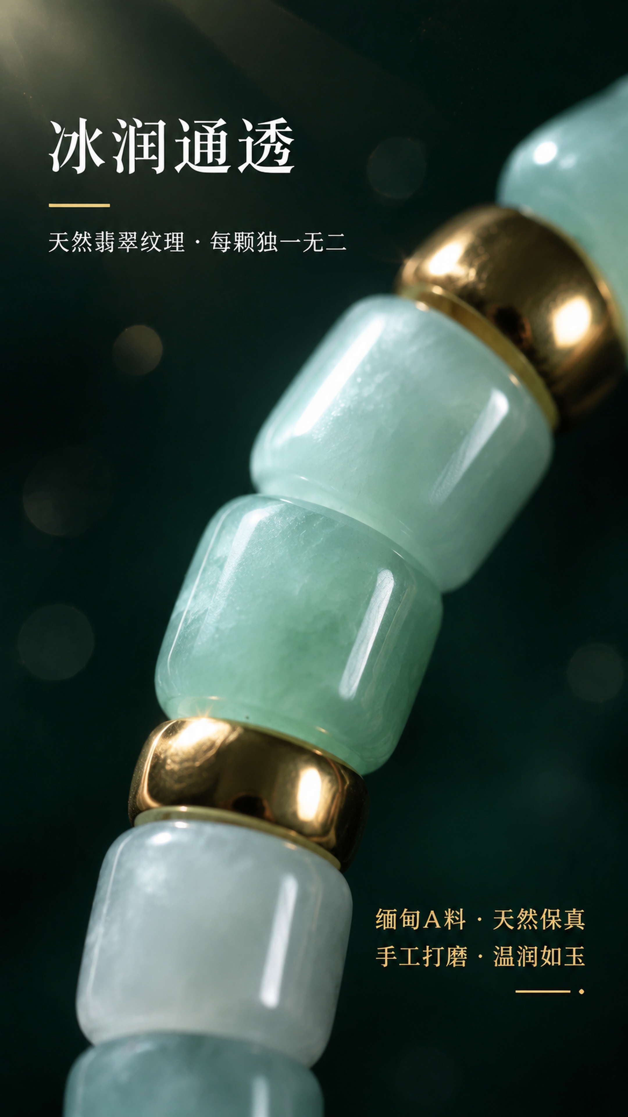[第3屏] 材质微距页-缅甸A料翡翠珠体细节纹理特写。本屏使用… - 图片创意预览