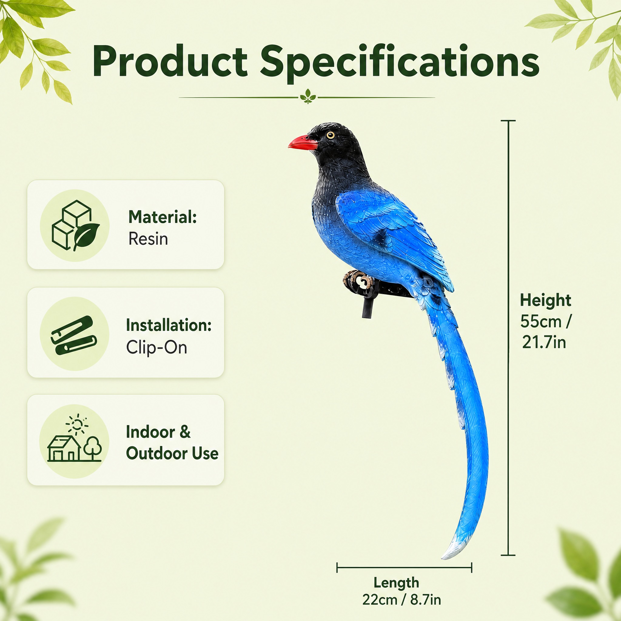 Blue Magpie Garden Decor statue… - 图片创意预览