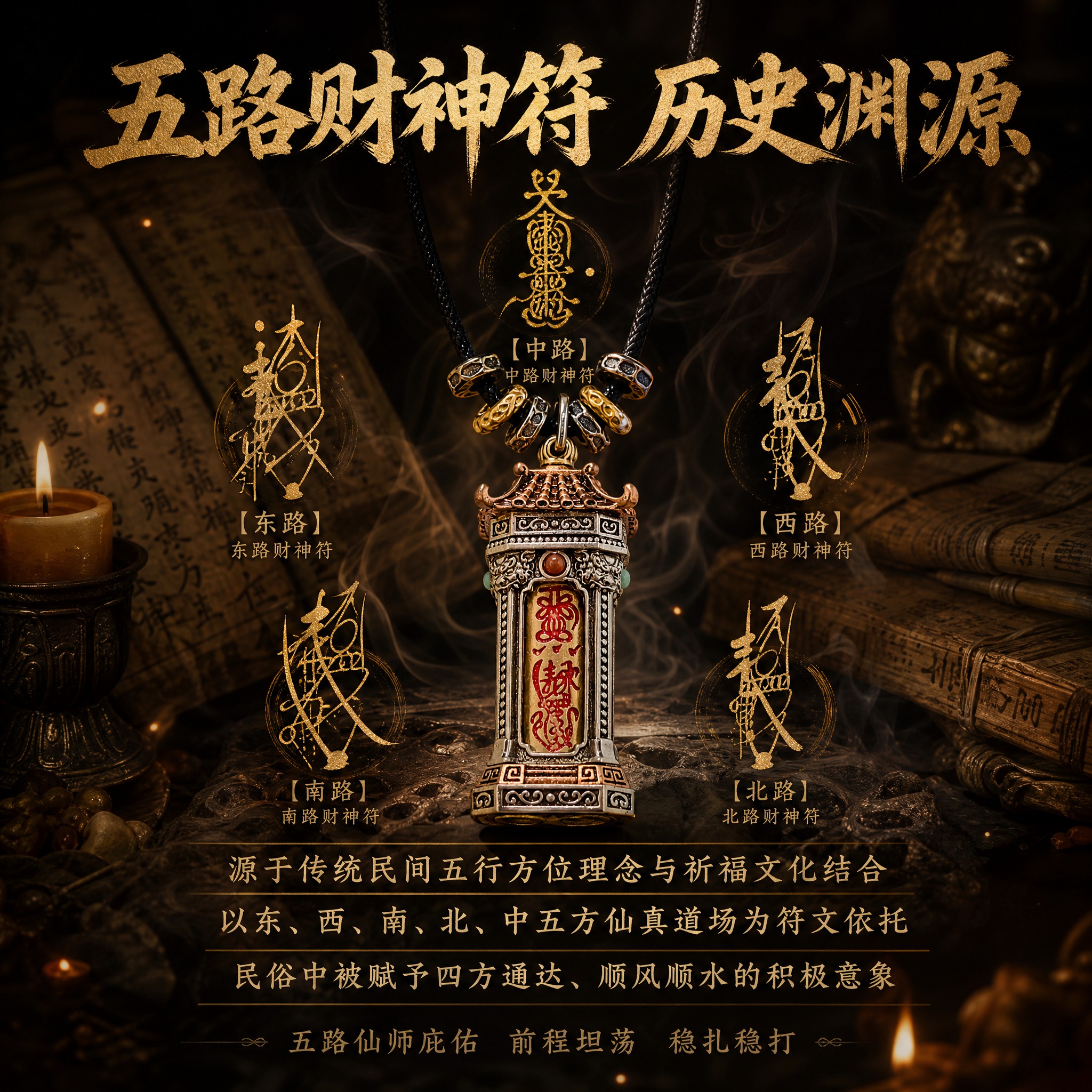 淘宝天猫电商主图，1:1正方形，深色中式场景背景，暗调古风，古… - 图片创意预览
