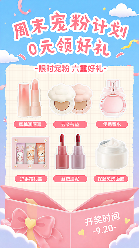 夏日活动福利商场零售夏季促销全屏海报AIGC